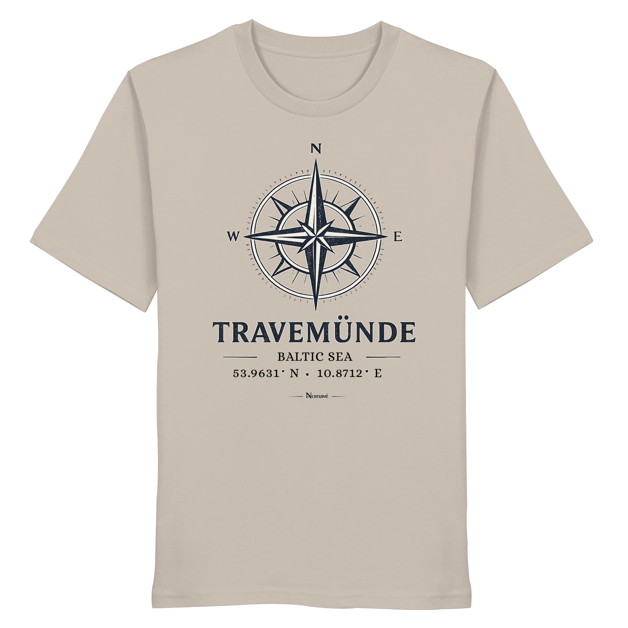 Travemünde Windrose – Baltic Sea Bio T-Shirt aus 100 % Bio-Baumwolle