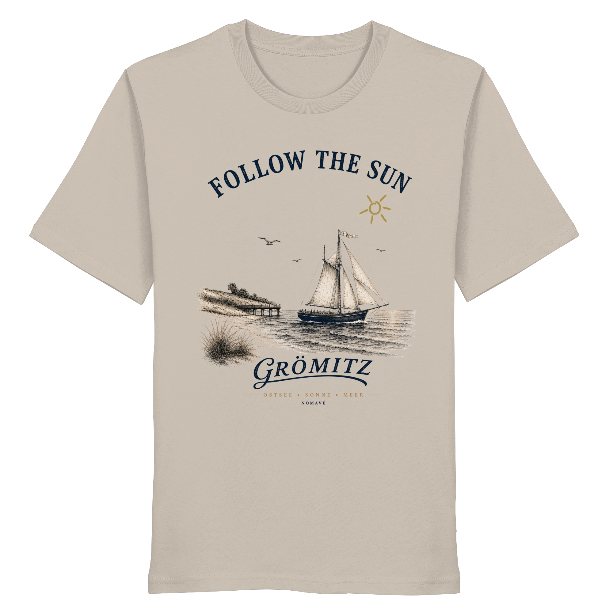 Grömitz - Follow the Sun - Bio Ostsee T - Shirt