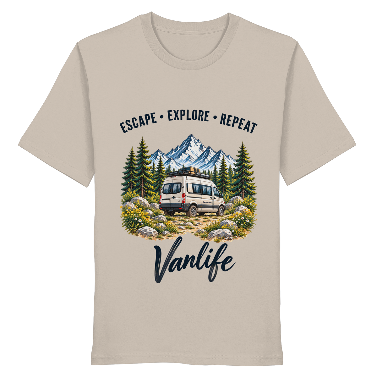 Escape • Explore • Repeat – Vanlife - Bio T-Shirt