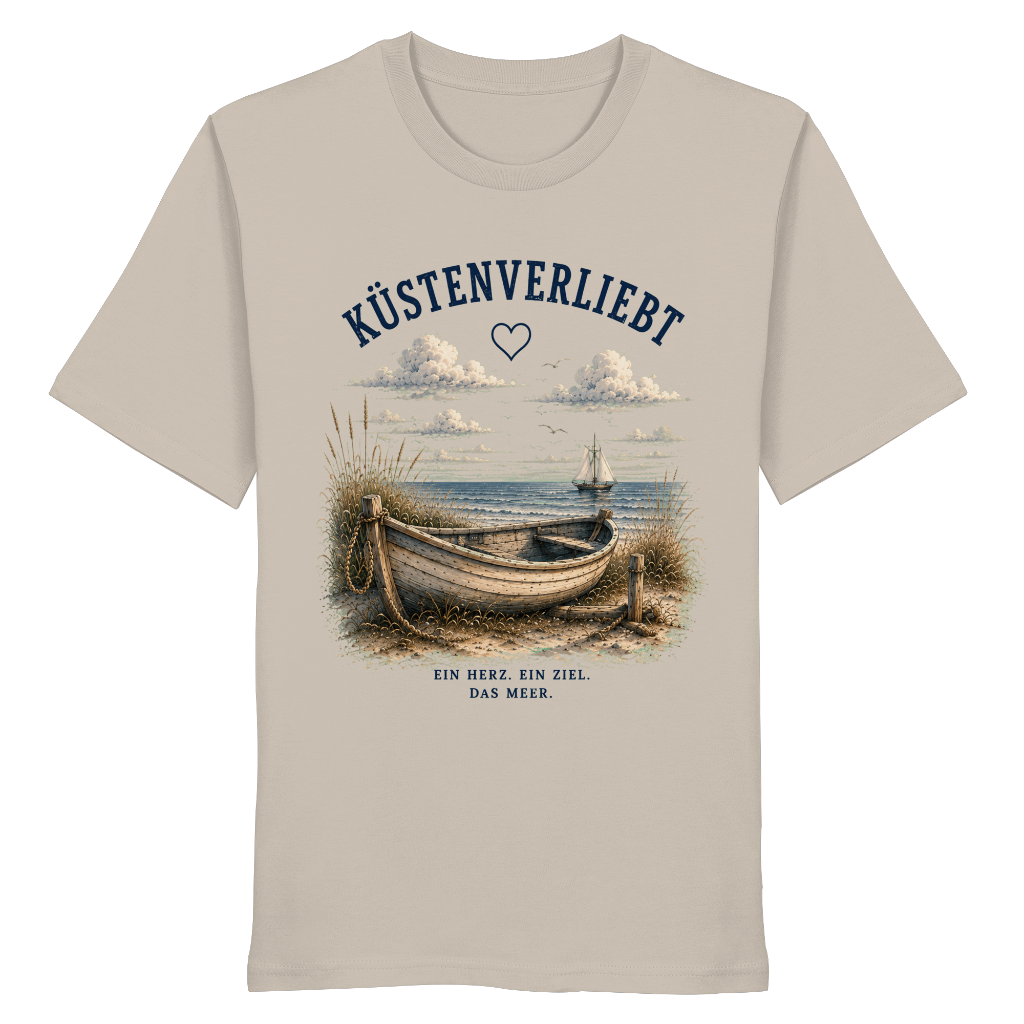Küstenverliebt Shirt – Zuhause ist, wo das Meer ist | Küstengefühl Bio T-Shirt