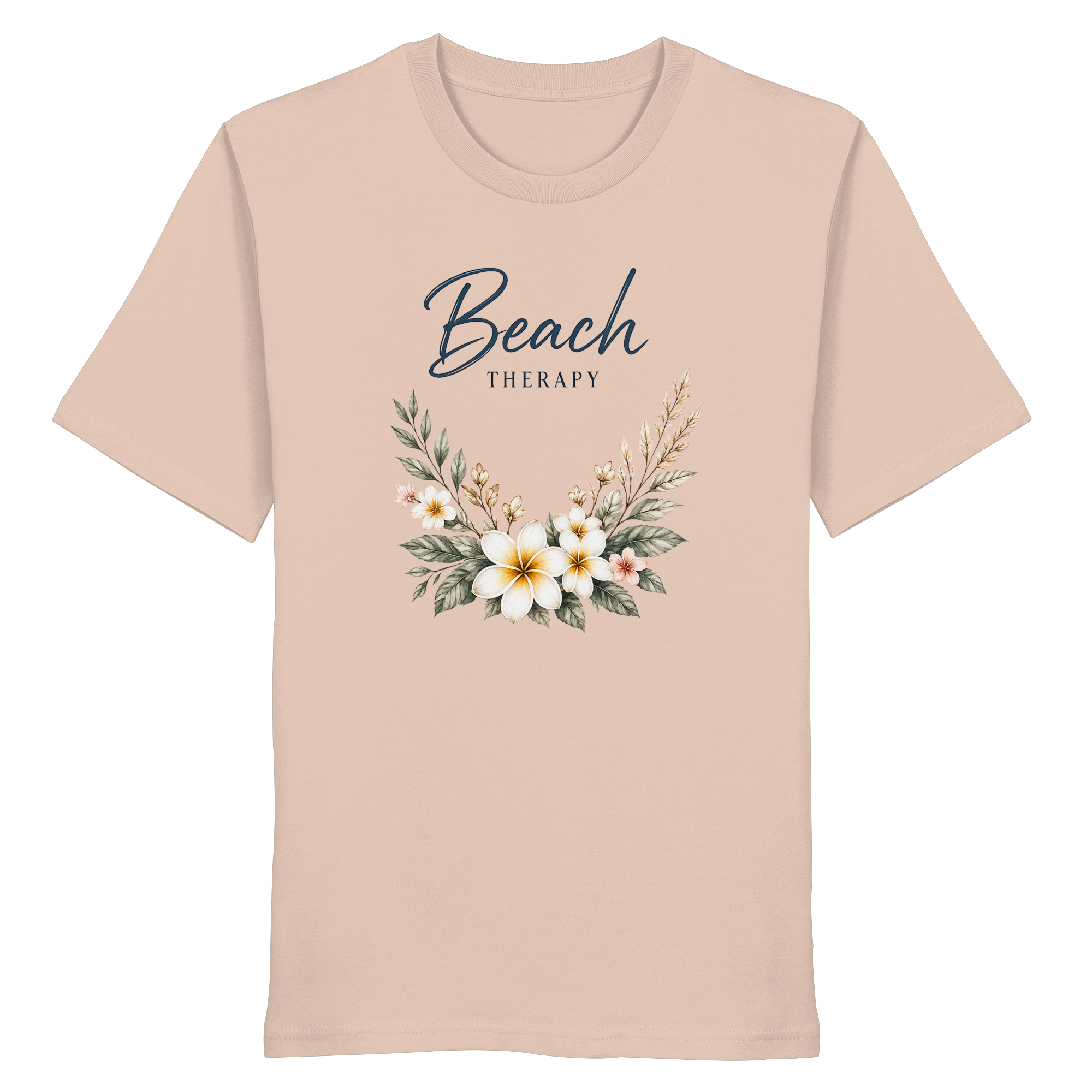 Beach Therapy | Florales Strandmotiv | Sommer | Urlaub | Meer | Blumen | - Organic Shirt