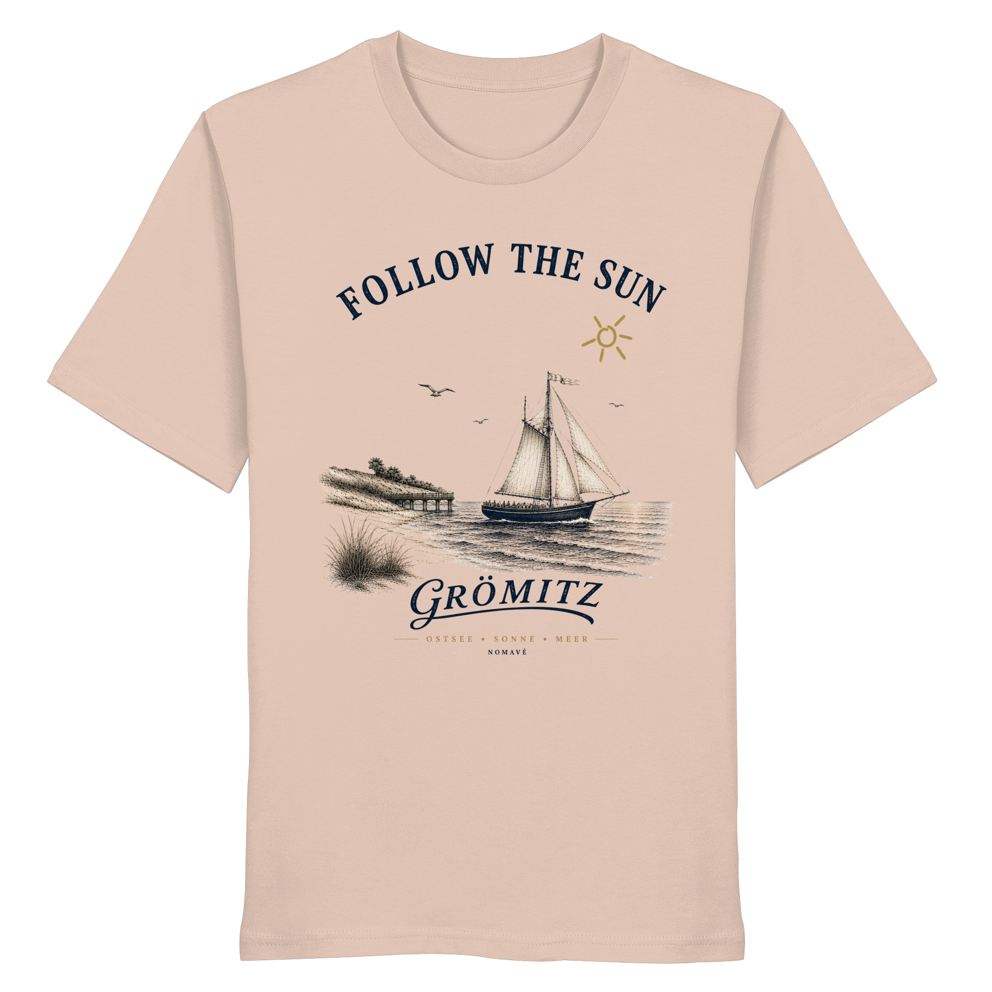 Grömitz - Follow the Sun - Bio Ostsee T - Shirt
