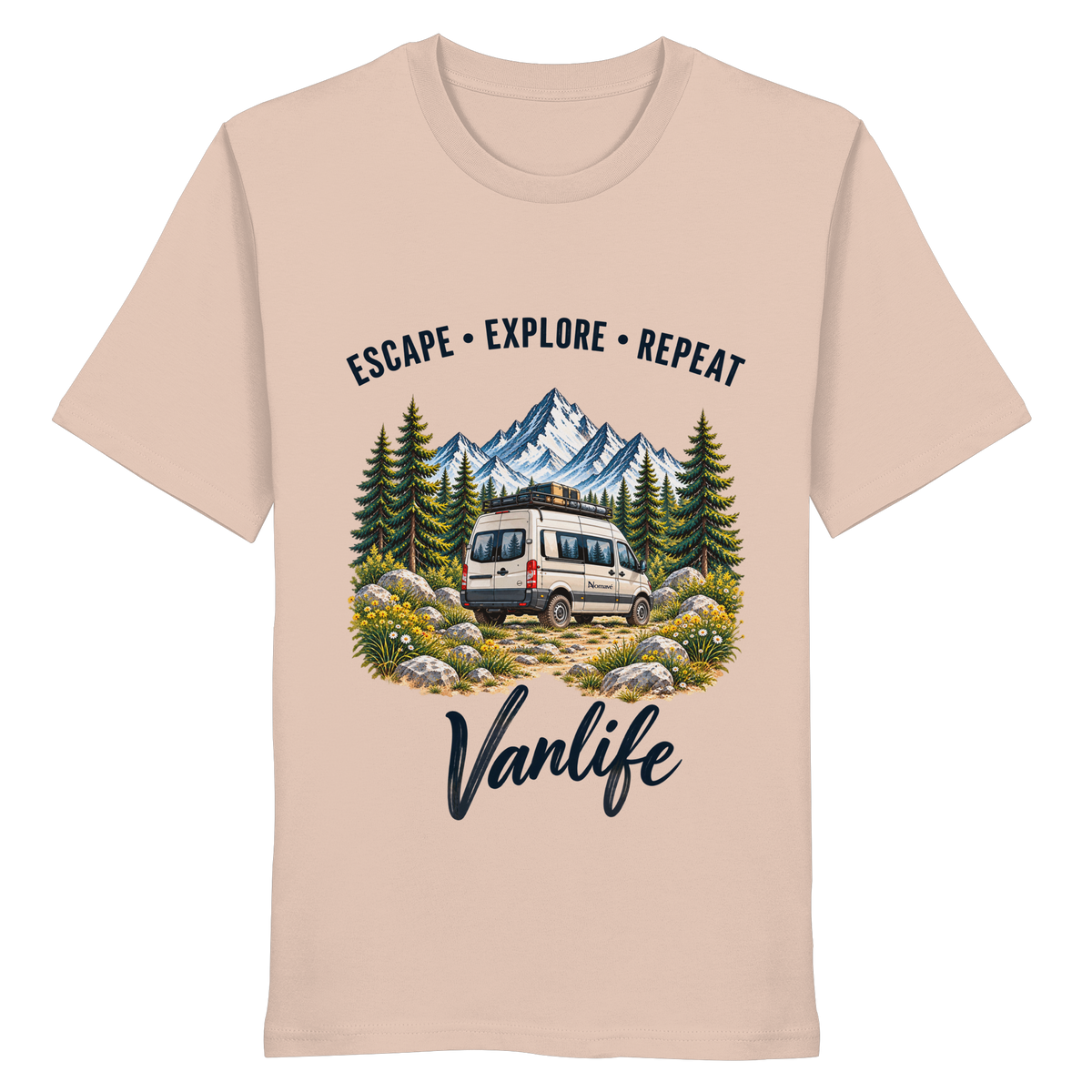 Escape • Explore • Repeat – Vanlife - Bio T-Shirt