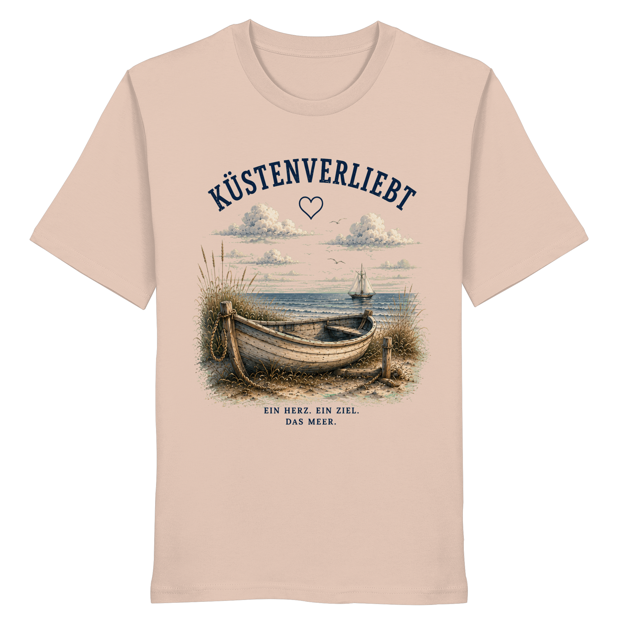 Küstenverliebt Shirt – Zuhause ist, wo das Meer ist | Küstengefühl Bio T-Shirt