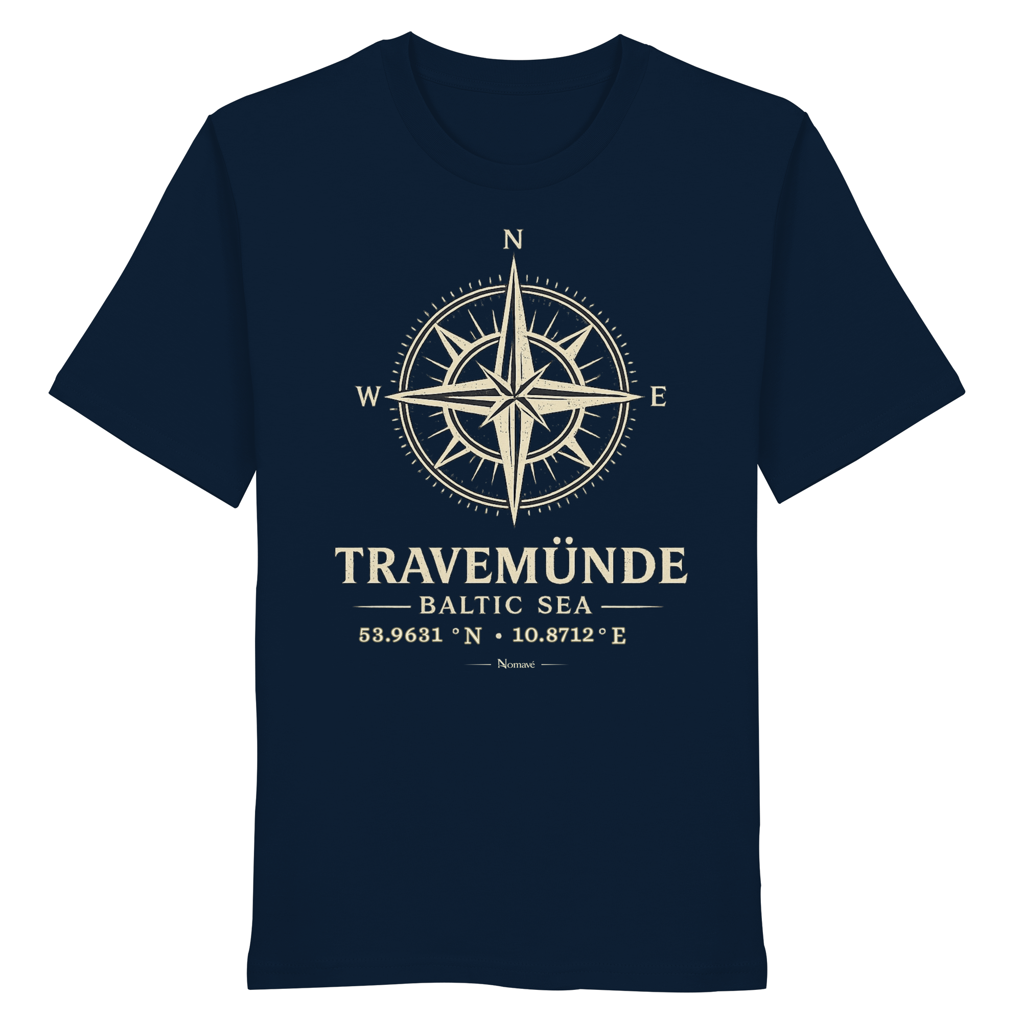 Travemünde Windrose - Dark Edition - Bio Ostsee T - Shirt