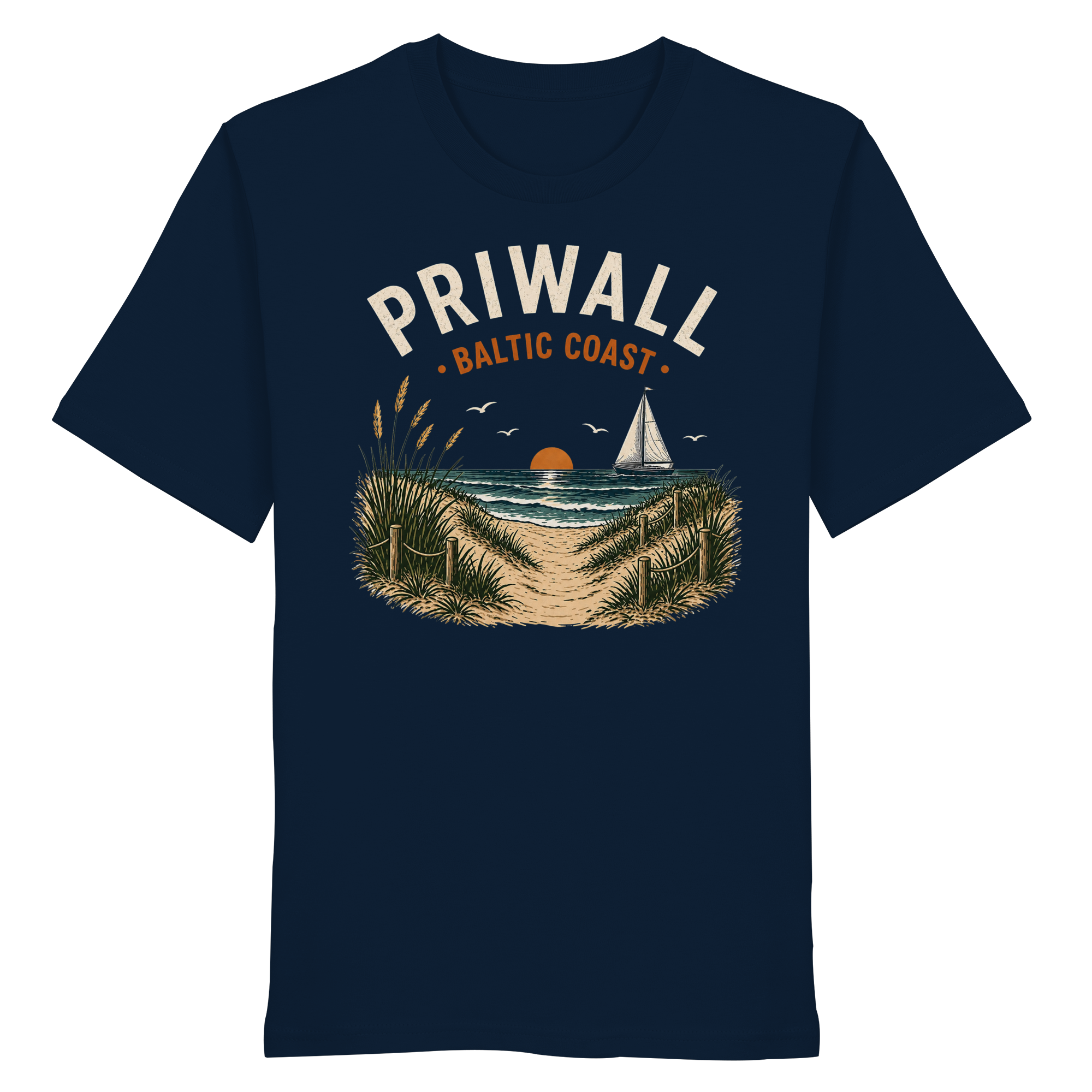 Baltic Coast Shirt  – Priwall Ostsee – Organic Unisex (Dark Collection)