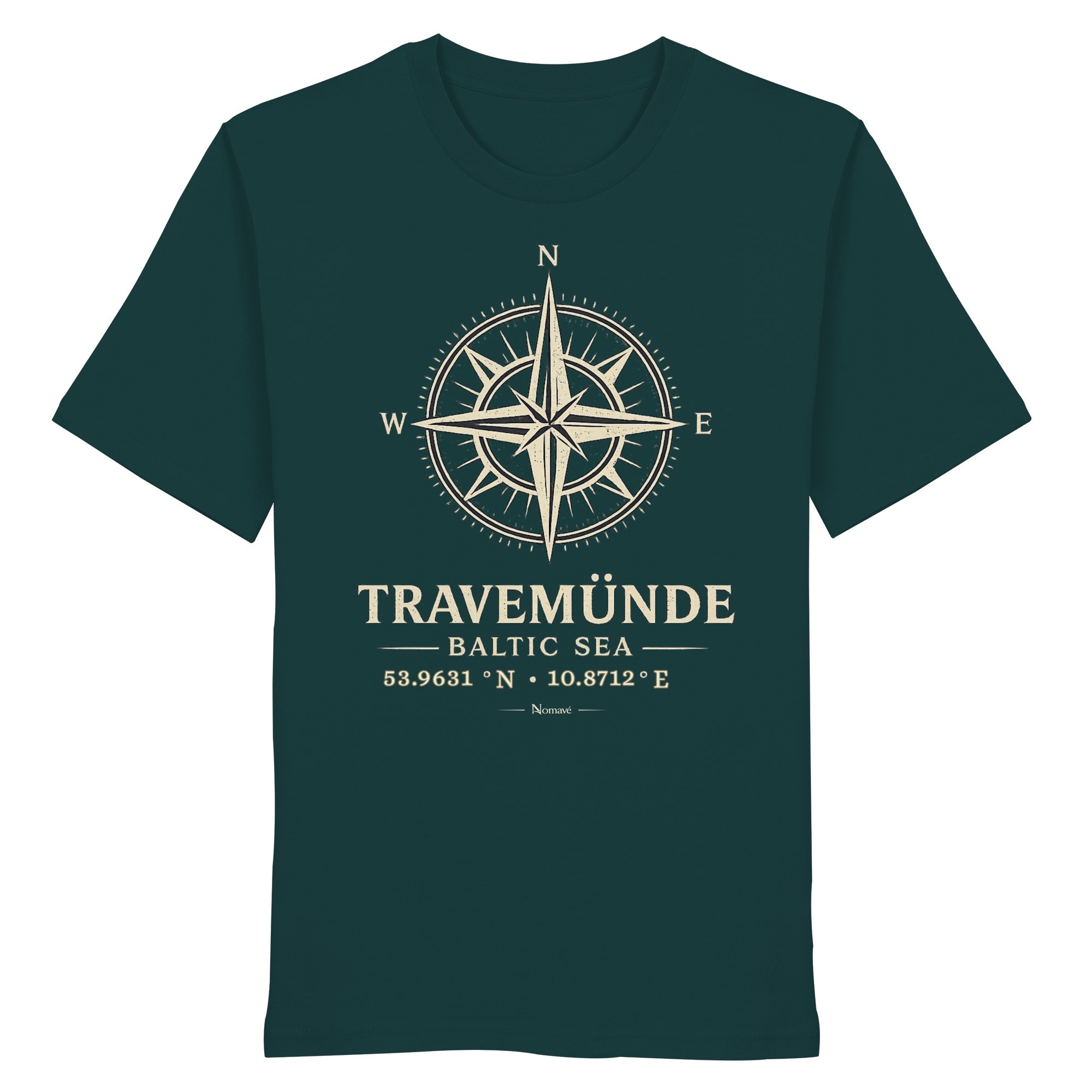 Travemünde Windrose - Dark Edition - Bio Ostsee T - Shirt