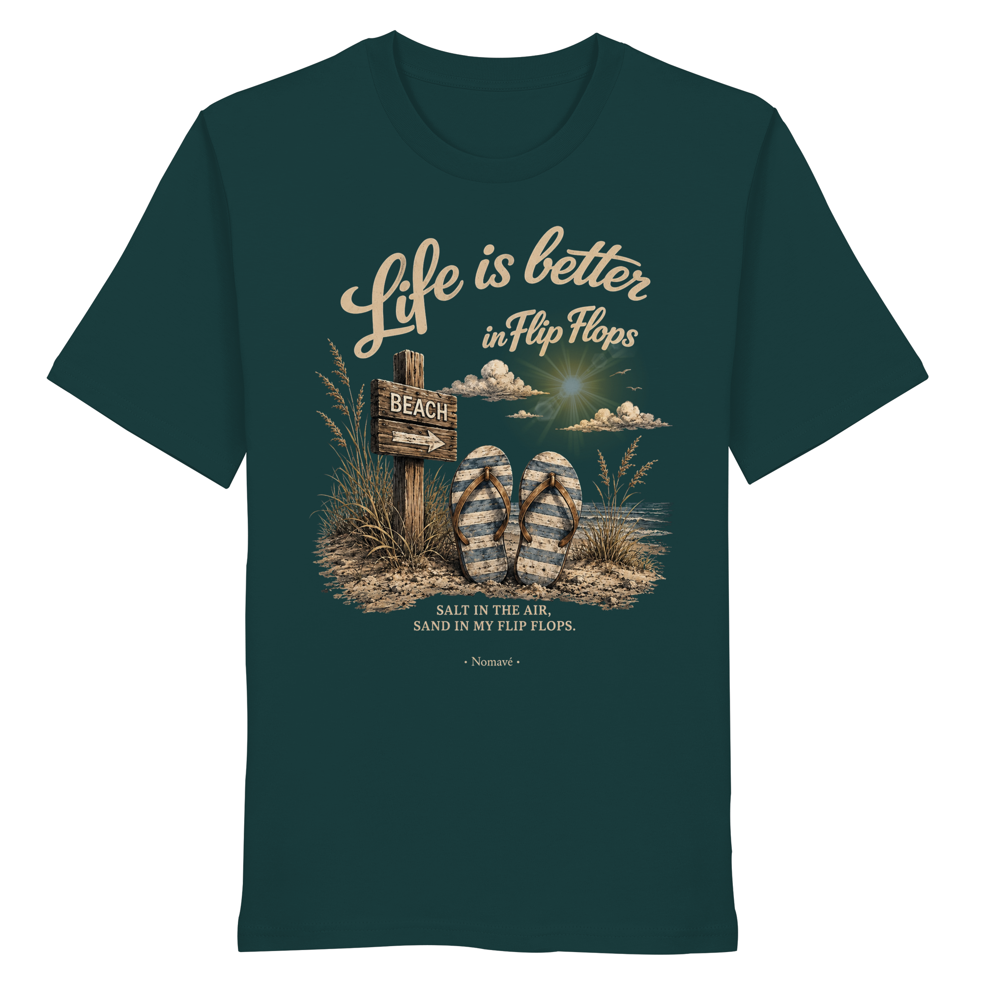 Life is better in Flip-Flops – Dark Edition | Bio T-Shirt