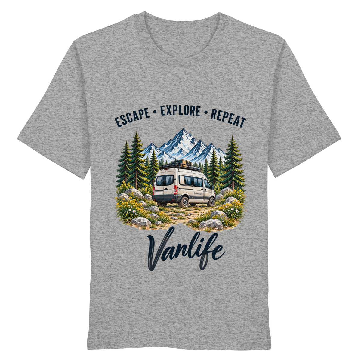 Escape • Explore • Repeat – Vanlife - Bio T-Shirt