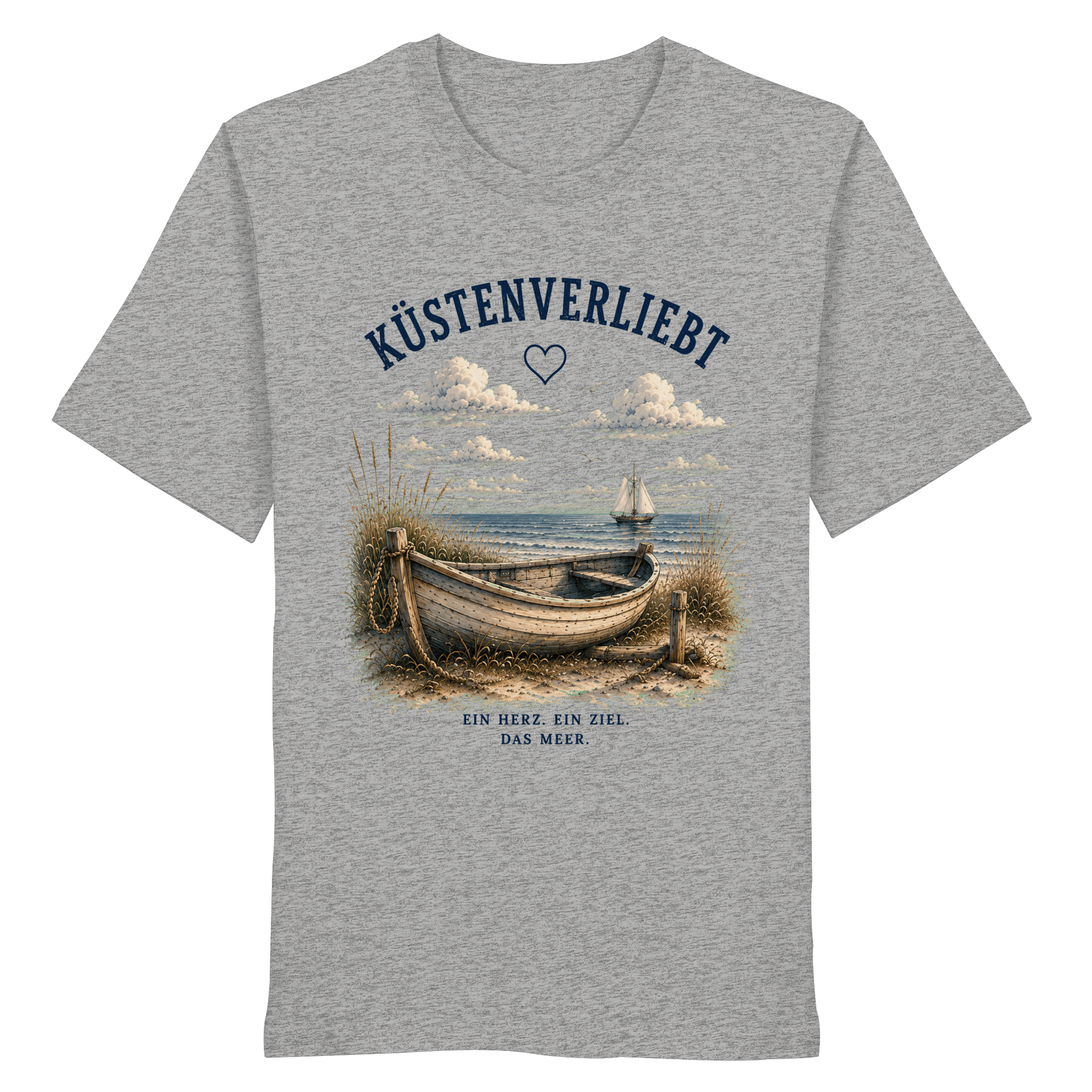 Küstenverliebt Shirt – Zuhause ist, wo das Meer ist | Küstengefühl Bio T-Shirt