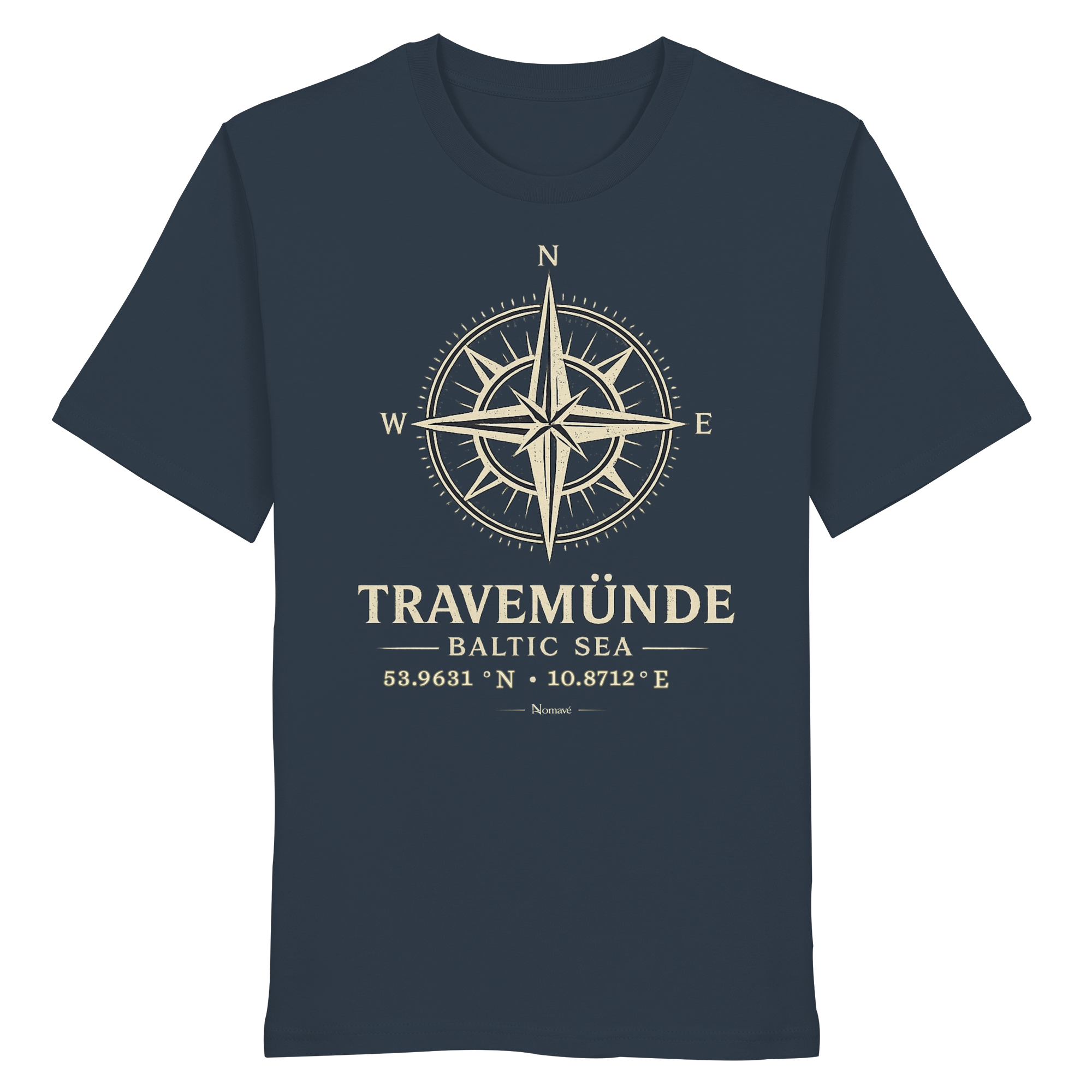 Travemünde Windrose - Dark Edition - Bio Ostsee T - Shirt