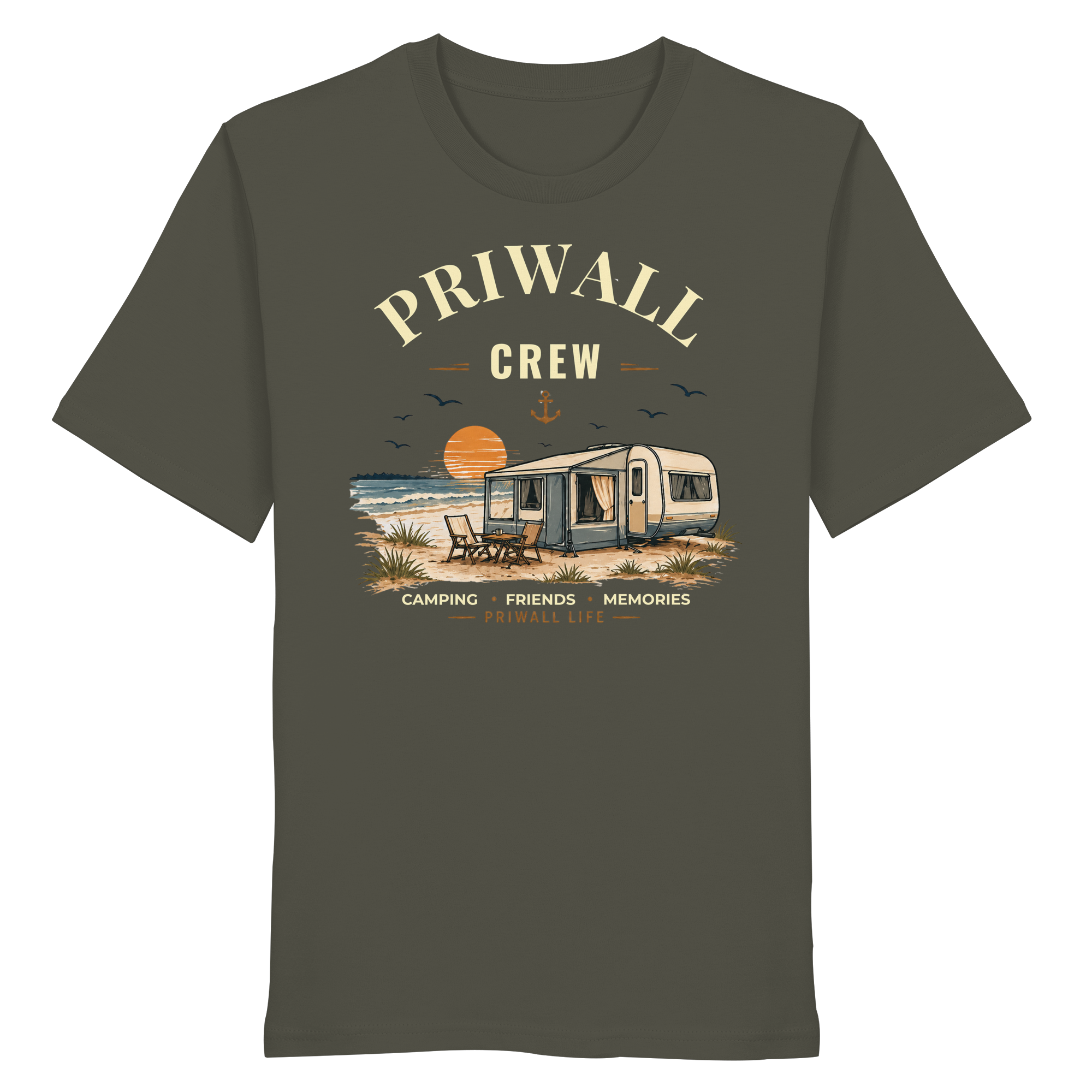 Priwall Crew Dark Edition T-Shirt – Ostsee Shirt – Organic Unisex Baumwolle