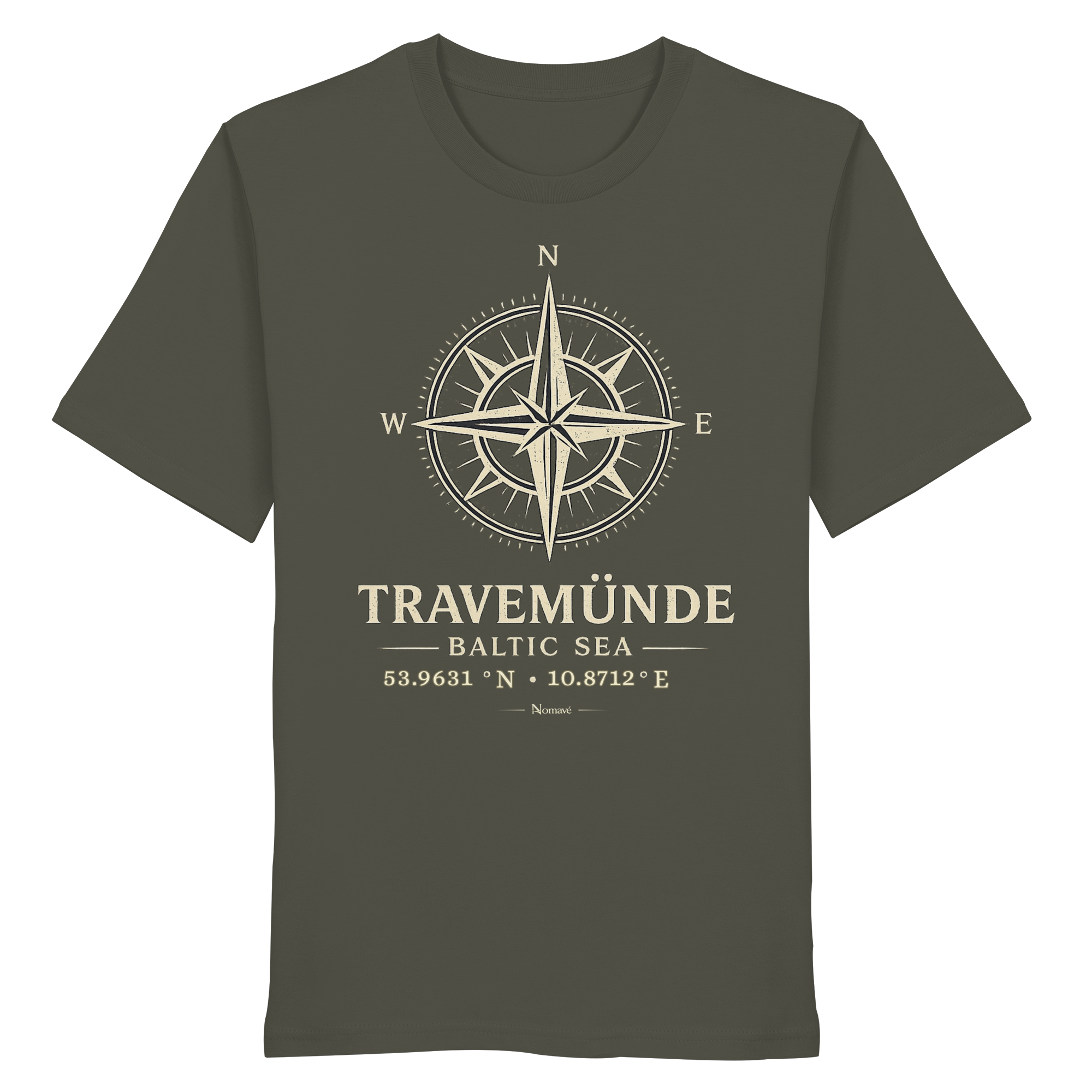 Travemünde Windrose - Dark Edition - Bio Ostsee T - Shirt