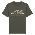 Kühlungsborn Baltic Waves Bio-Unisex-T-Shirt Dark Edition in Khaki – originales Shirtigo-Produktmockup