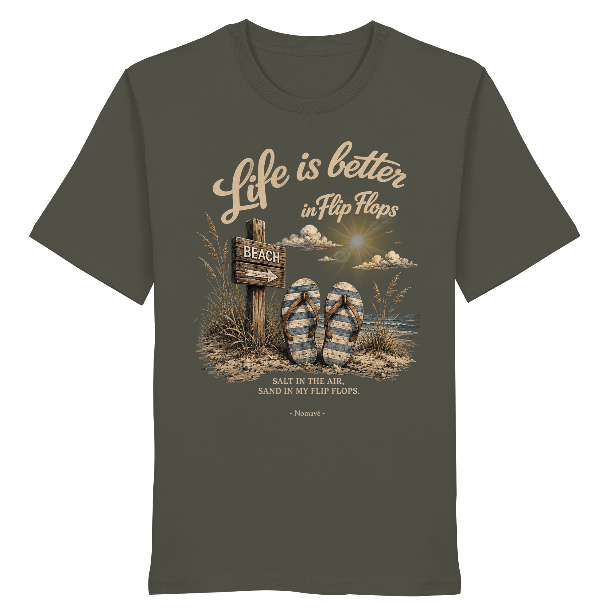 Life is better in Flip-Flops – Dark Edition | Bio T-Shirt