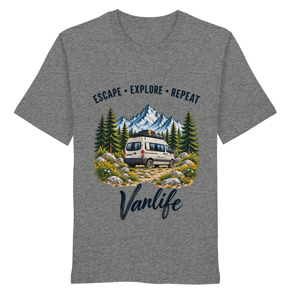Escape • Explore • Repeat – Vanlife - Bio T-Shirt