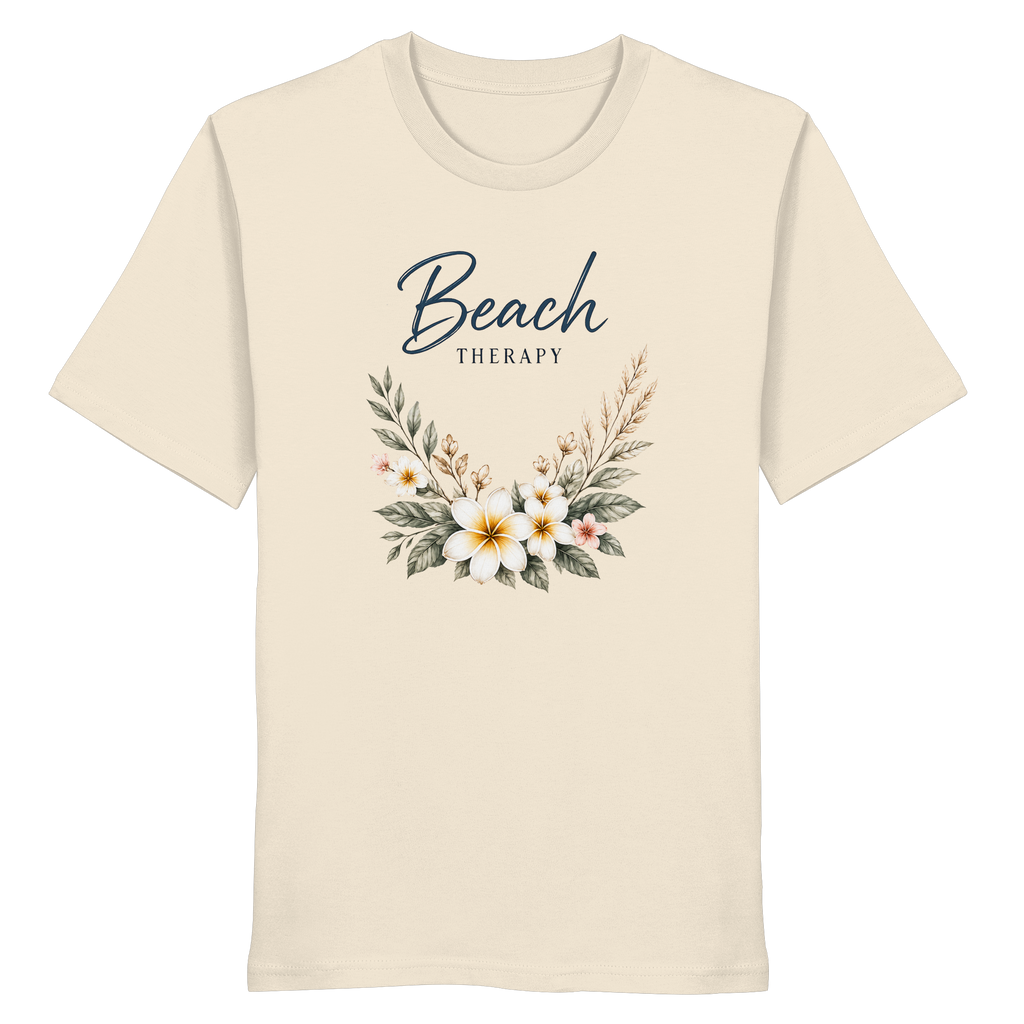 Beach Therapy | Florales Strandmotiv | Sommer | Urlaub | Meer | Blumen | - Organic Shirt