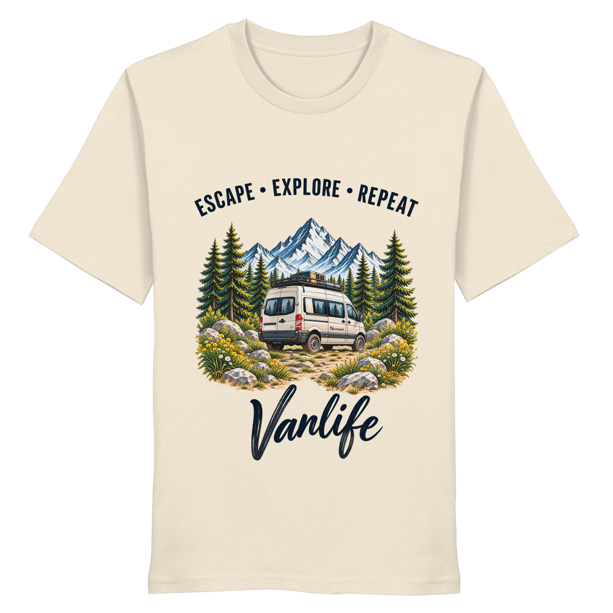 Escape • Explore • Repeat – Vanlife - Bio T-Shirt
