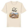 Unisex Bio-T-Shirt in Natural Raw mit Cat-Mom-Katzenmotiv als Frontprint – Vorderansicht im Original-Mockup.
