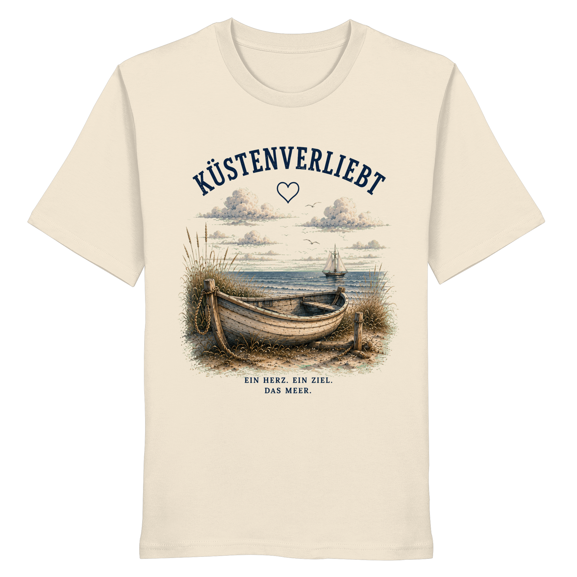 Küstenverliebt Shirt – Zuhause ist, wo das Meer ist | Küstengefühl Bio T-Shirt
