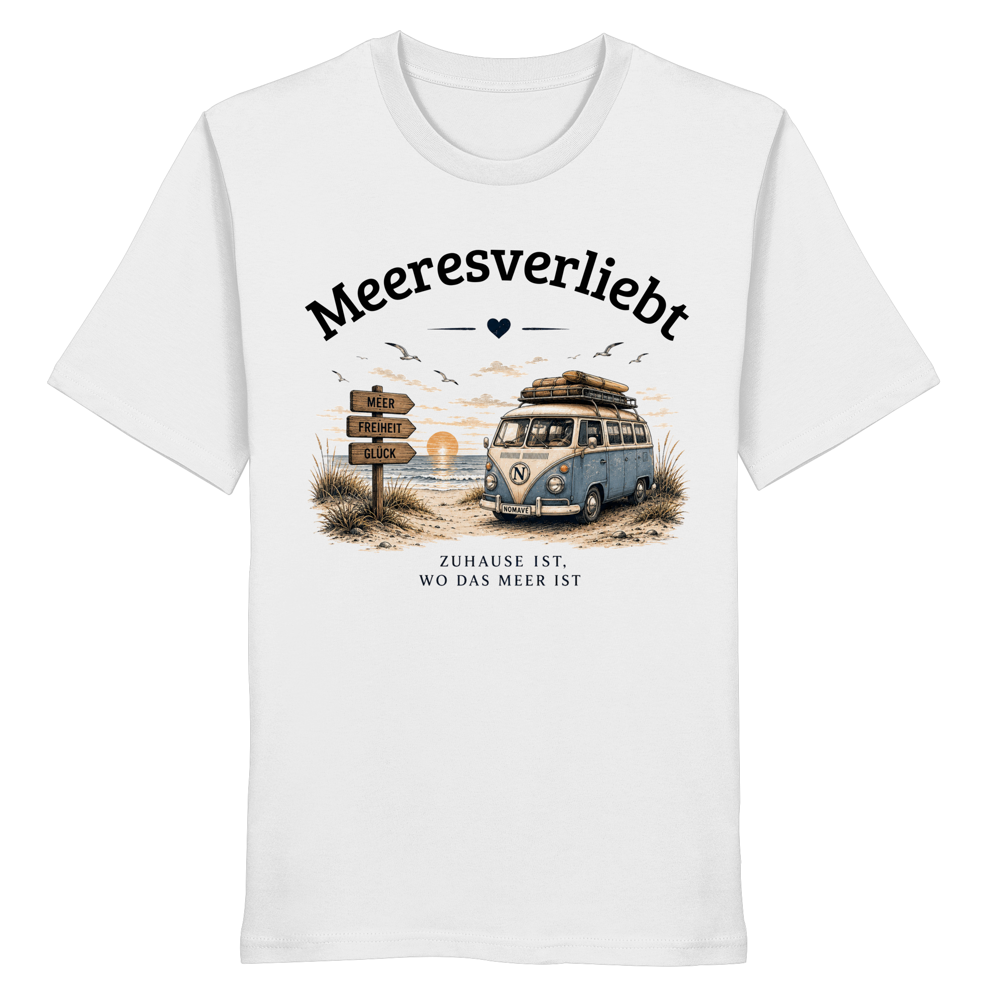 Meeresverliebt Bulli Shirt – Vanlife, Camping & Küstengefühl