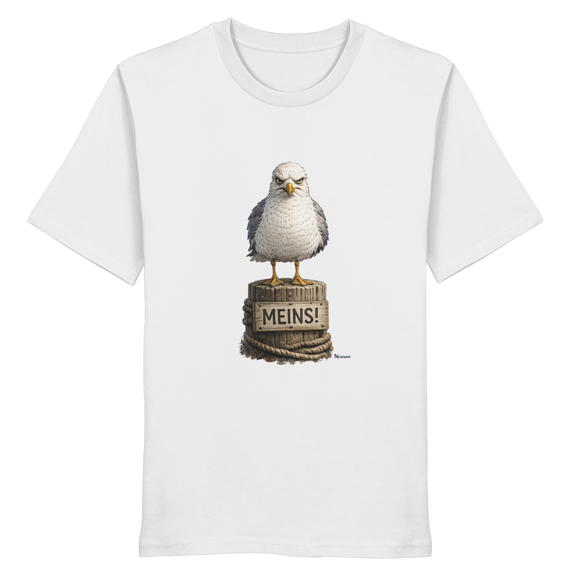 Möwe mit Meinung – MEINS! | - Organic Shirt