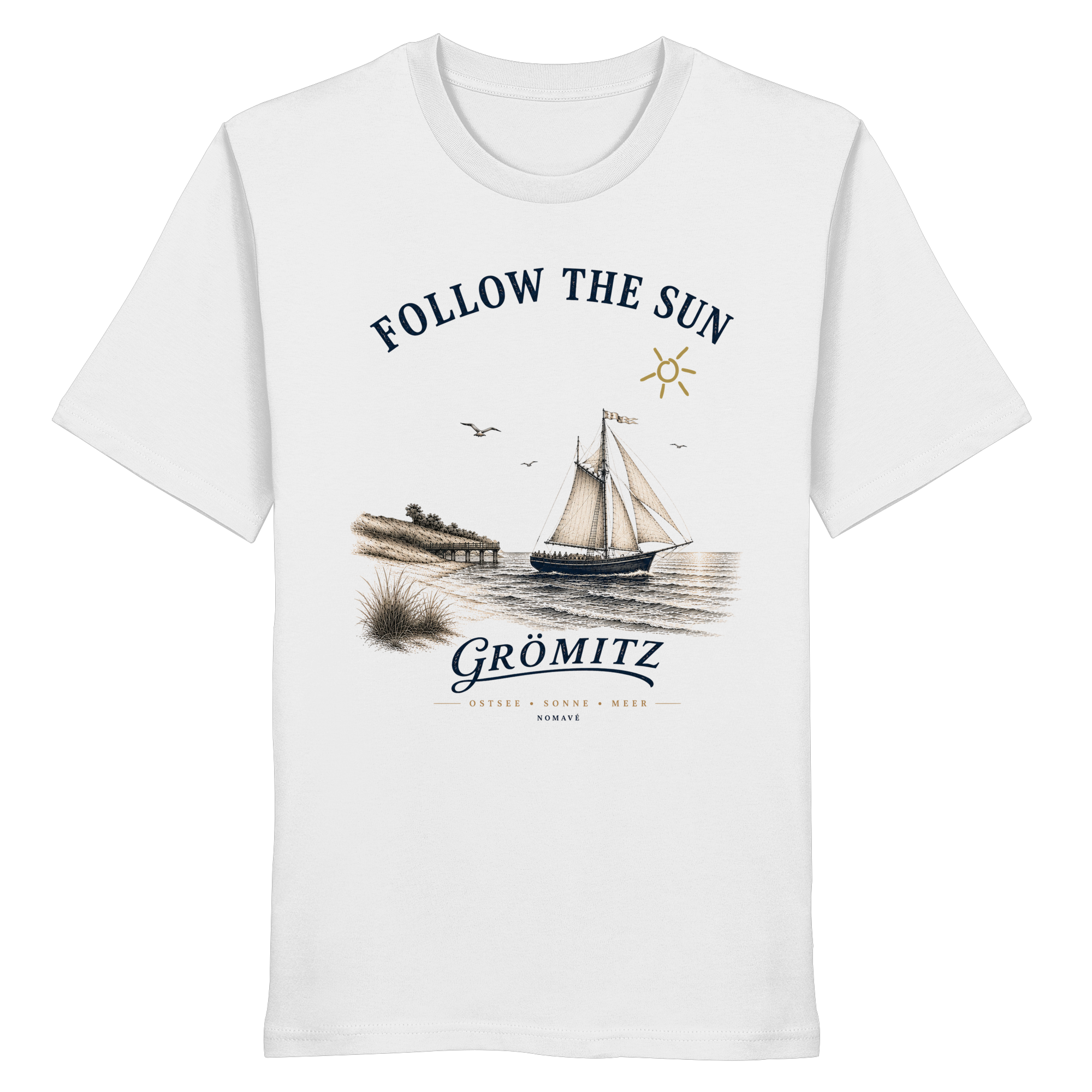 Grömitz - Follow the Sun - Bio Ostsee T - Shirt