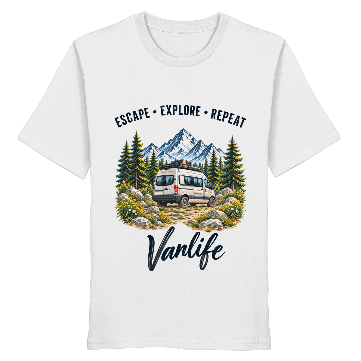 Escape • Explore • Repeat – Vanlife - Bio T-Shirt