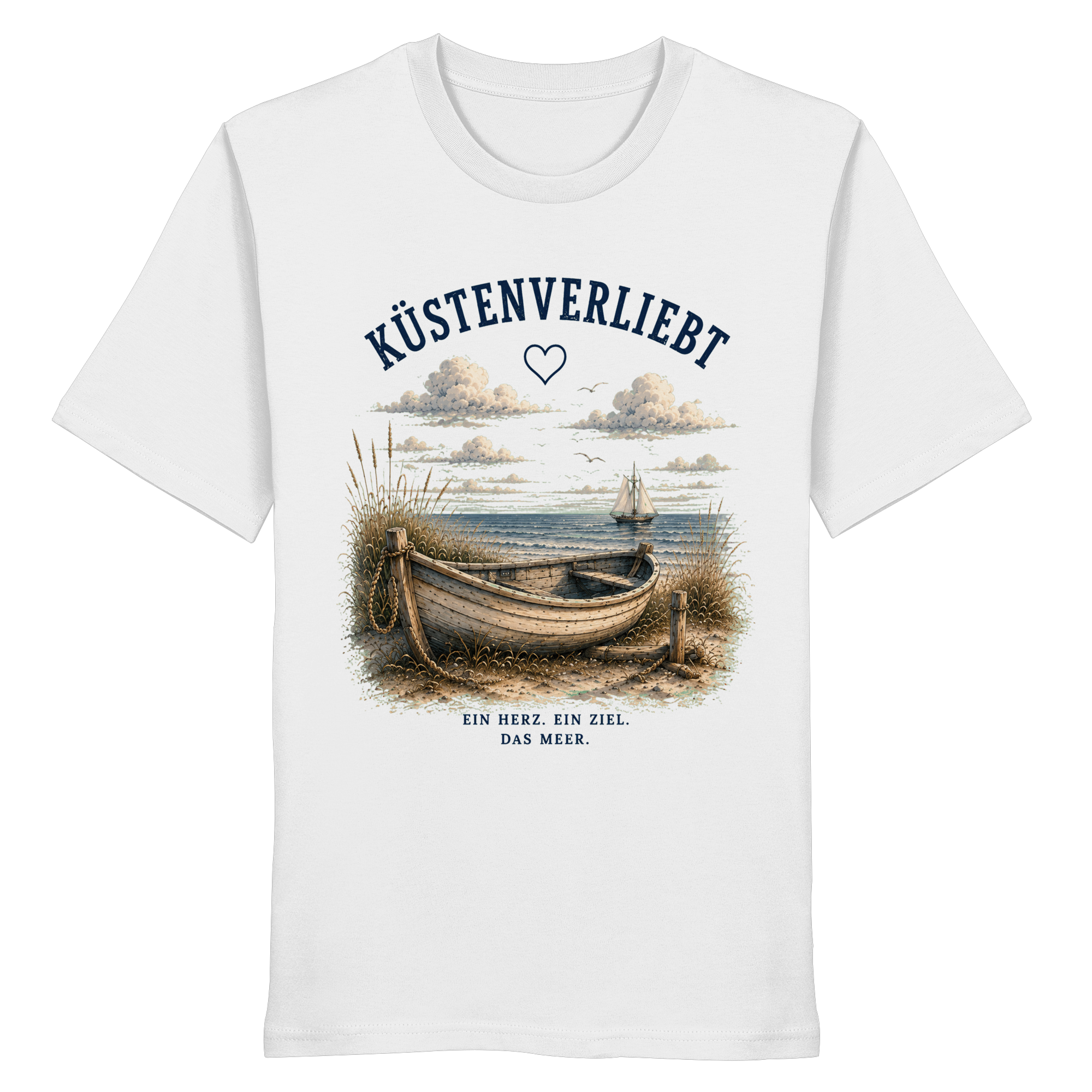 Küstenverliebt Shirt – Zuhause ist, wo das Meer ist | Küstengefühl Bio T-Shirt
