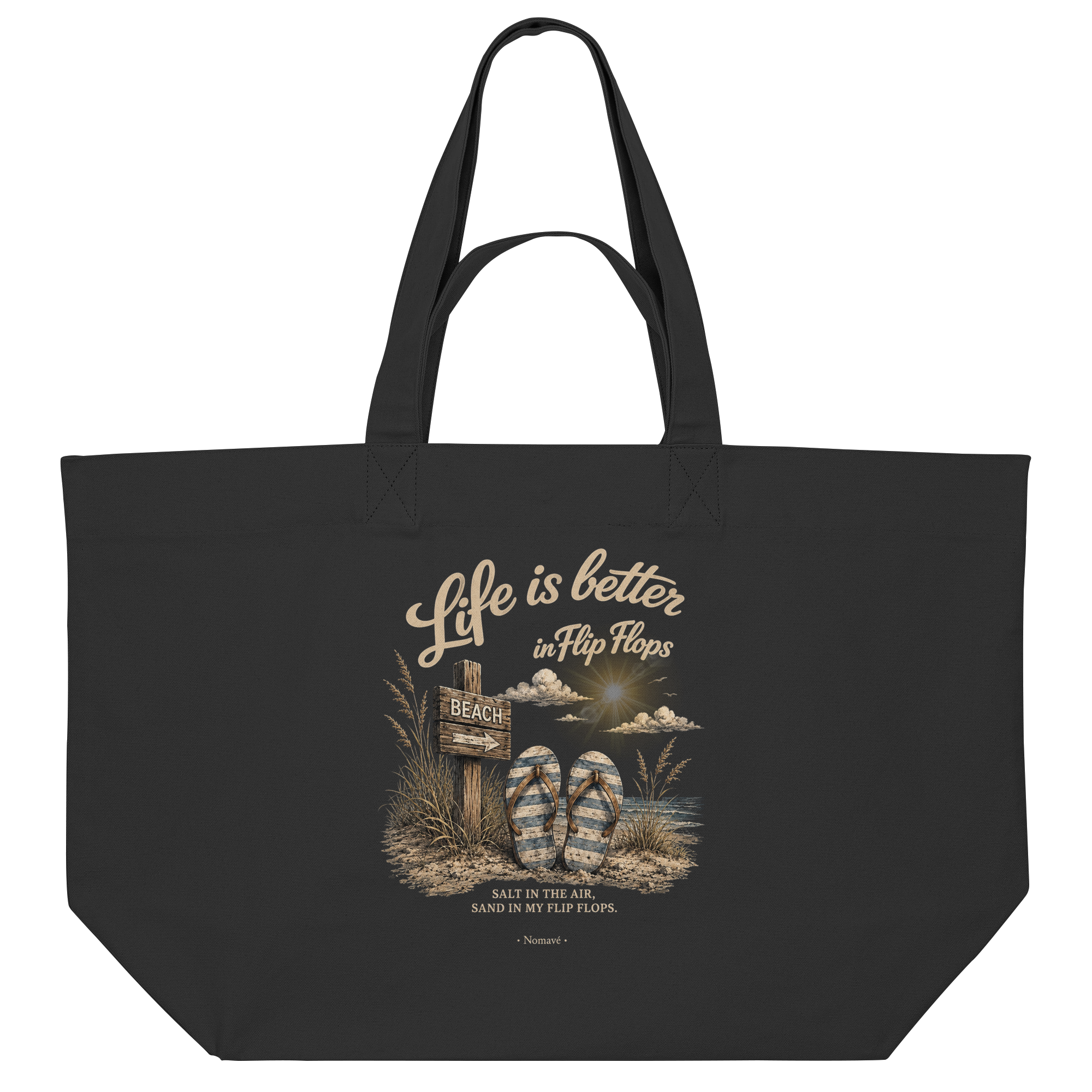 Life-is-better-in-Flip-Flops-Dark-Edition - Organic Shopping-Bag