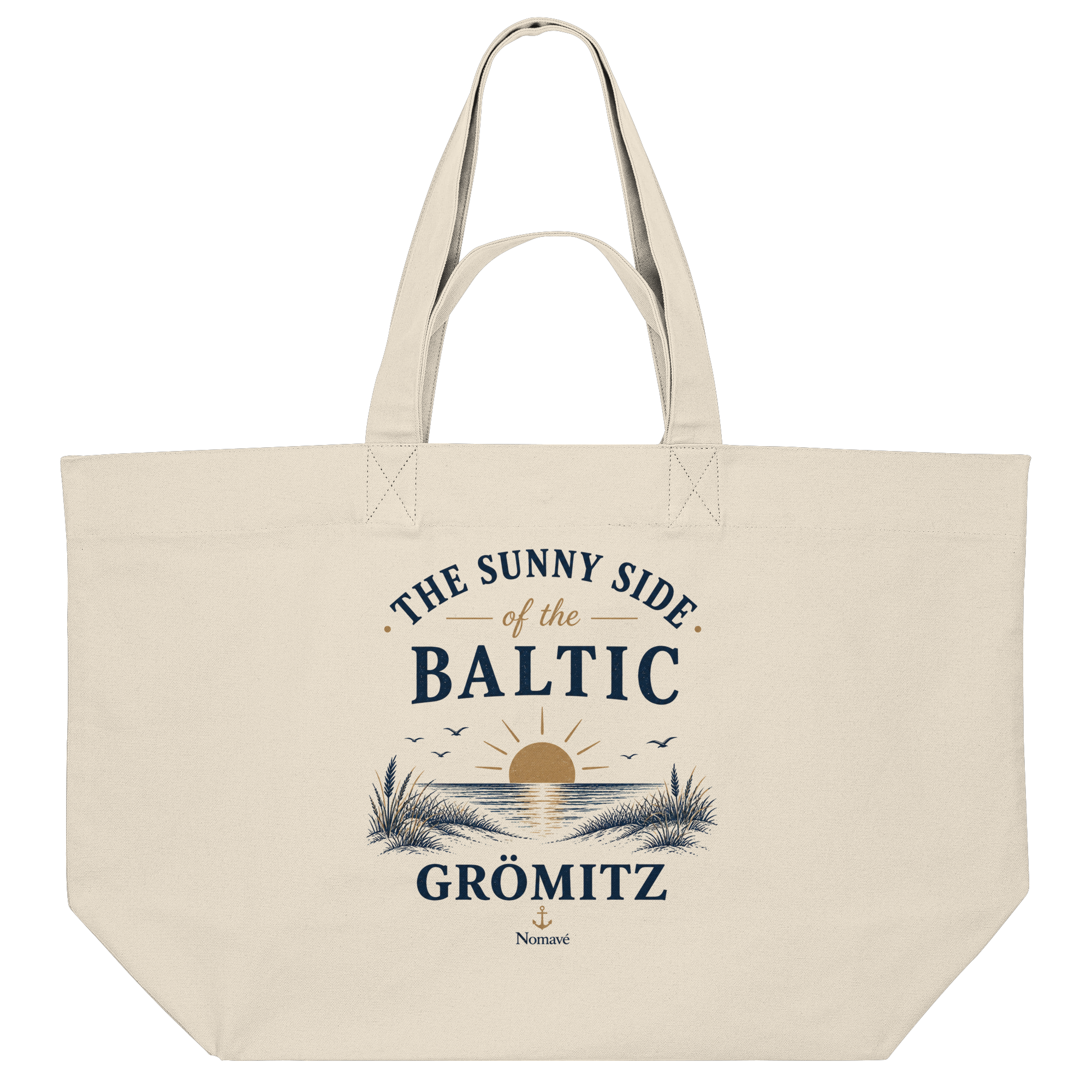 Grömitz - The Sunny Side - Sonnenseite Ostsee Bio Shopping-Bag Tasche Shopper
