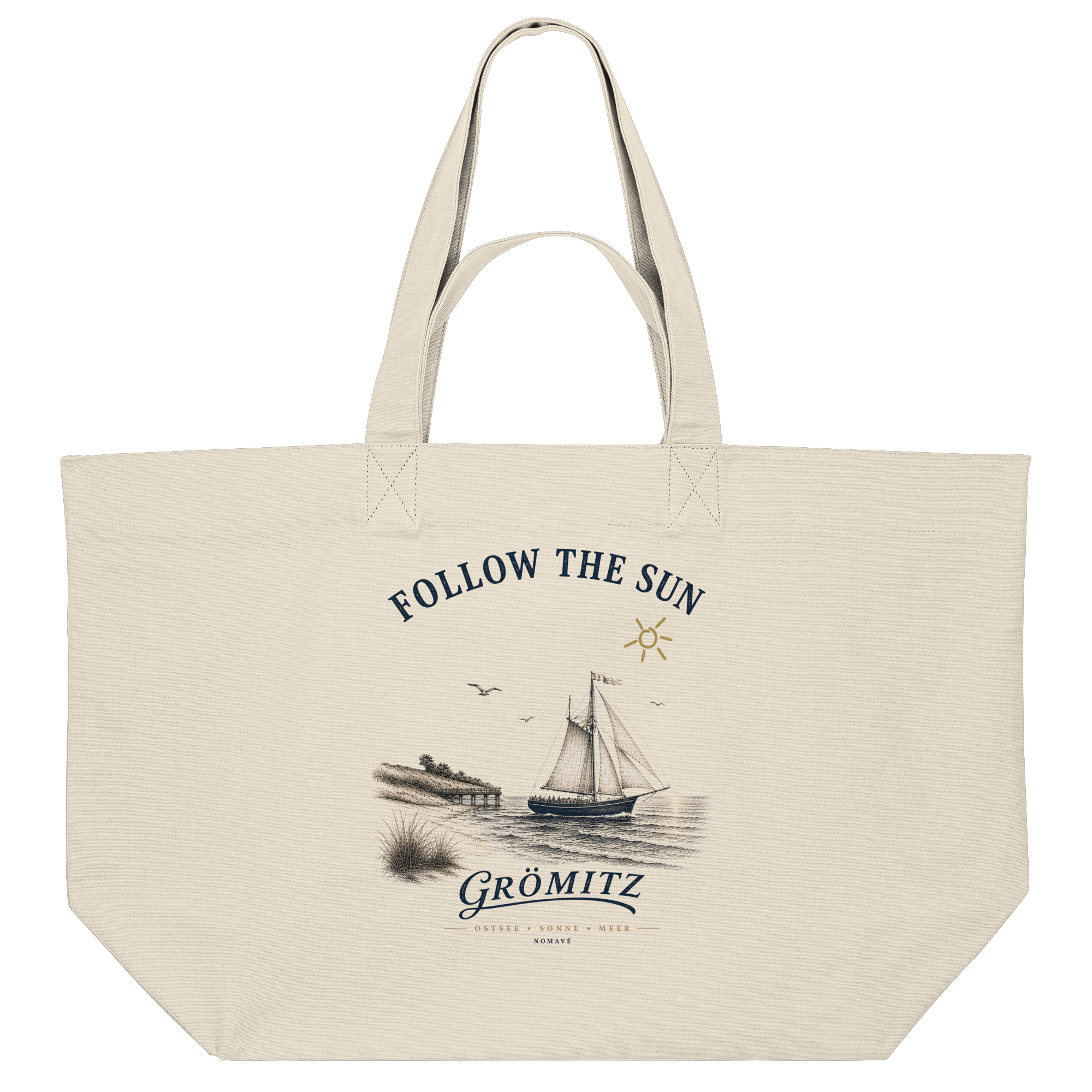 Grömitz - Follow the Sun - Bio Shopping-Bag Einkaufstasche