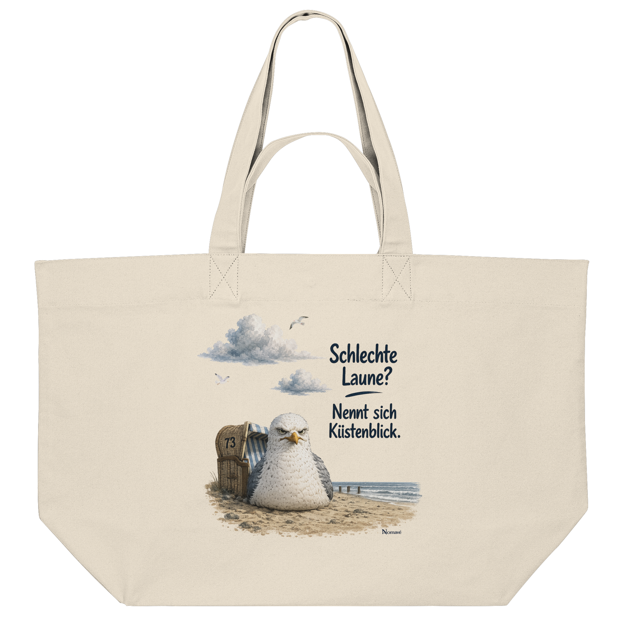 Maritimer Küstenhumor Möwen Motiv für Ostsee und Nordseefans und Meerliebhaber - Organic Shopping-Bag