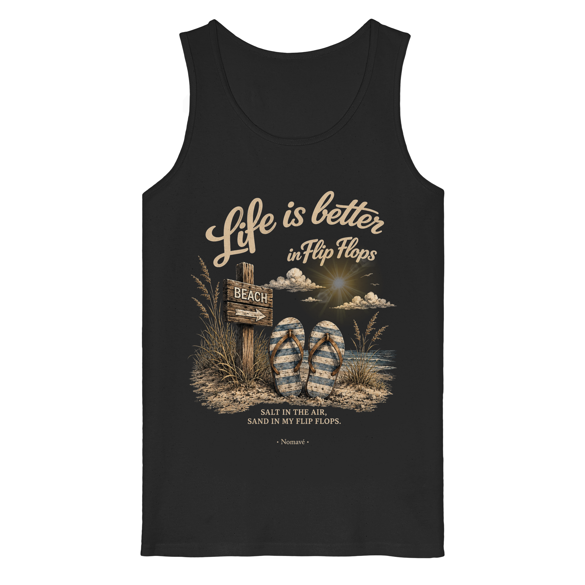 Life-is-better-in-Flip-Flops-Dark-Edition - Organic Tank Top