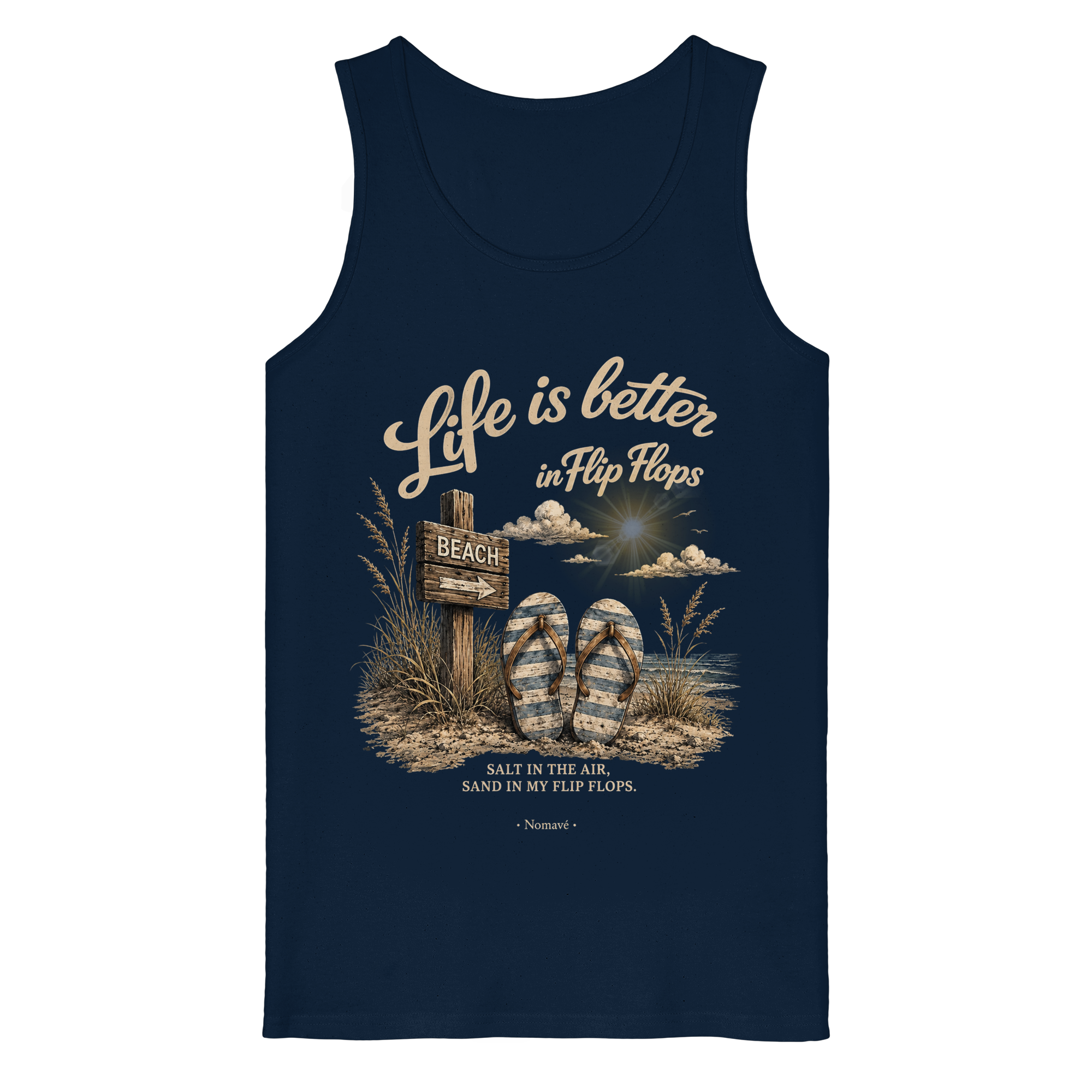 Life-is-better-in-Flip-Flops-Dark-Edition - Organic Tank Top