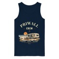 Bio Tank Top in French Navy mit korrigiertem Priwall-Crew-Motiv der Dark Edition – Vorderansicht