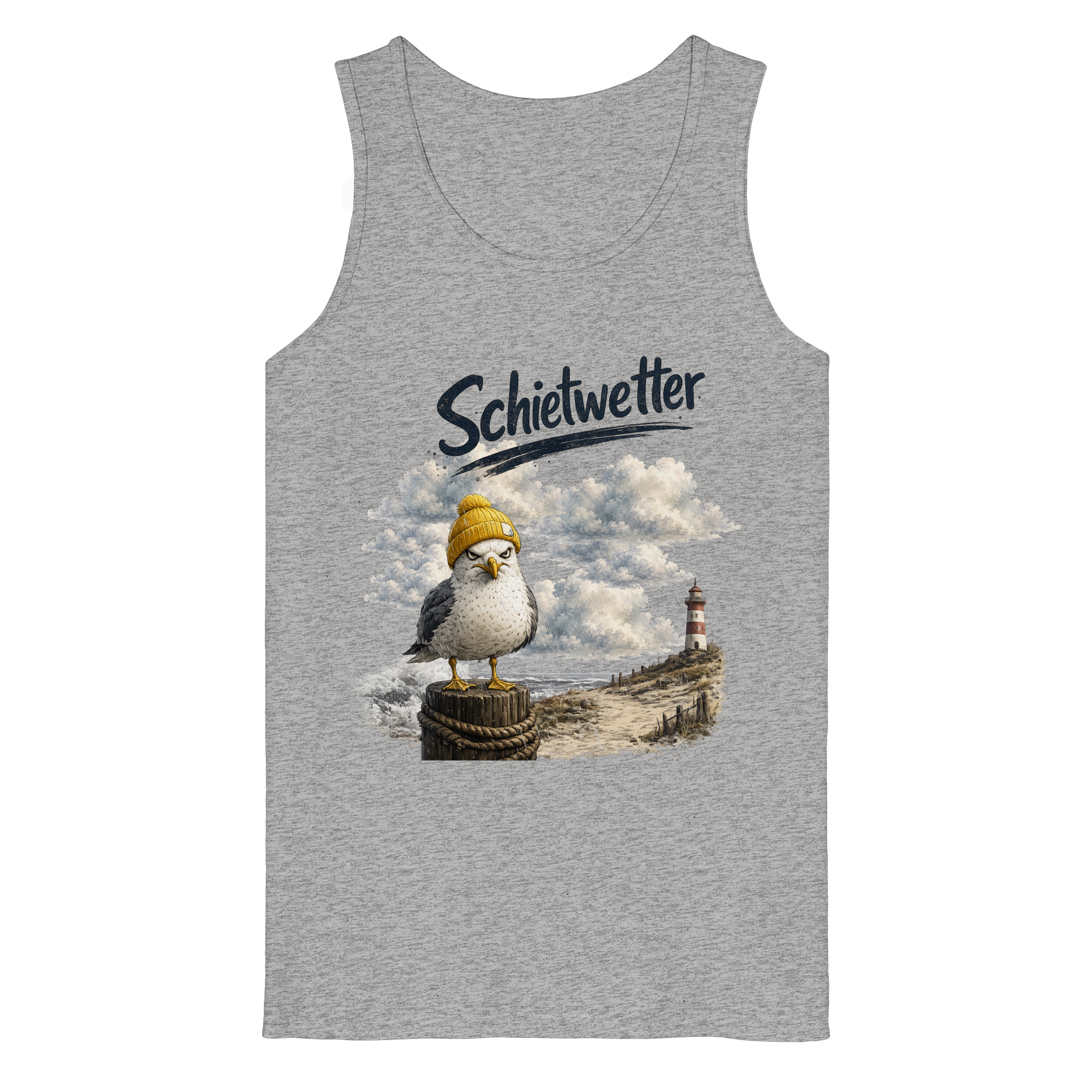 Möwe - Schietwetter - Ostsee - Leuchtturm - Maritimes Küsten Motiv - Für Ostsee und Nordsee - Fans - Organic Tank Top