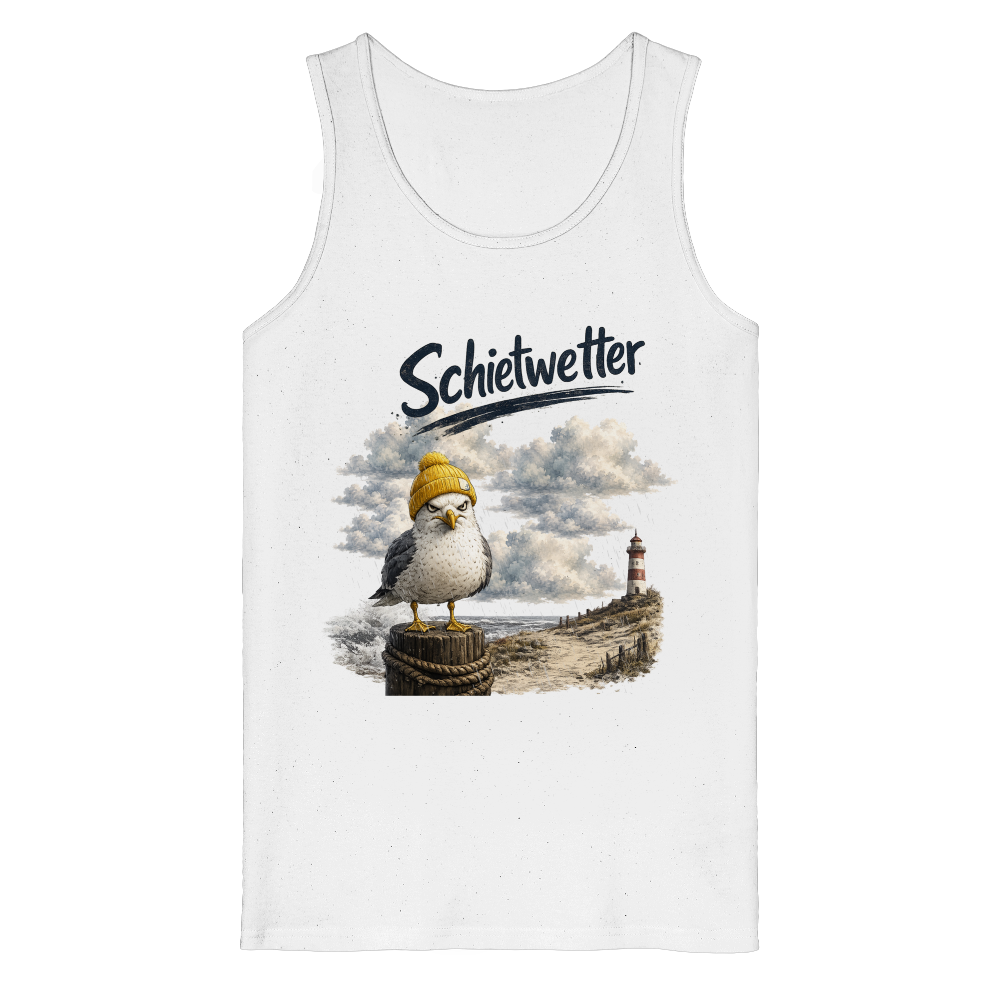 Möwe - Schietwetter - Ostsee - Leuchtturm - Maritimes Küsten Motiv - Für Ostsee und Nordsee - Fans - Organic Tank Top