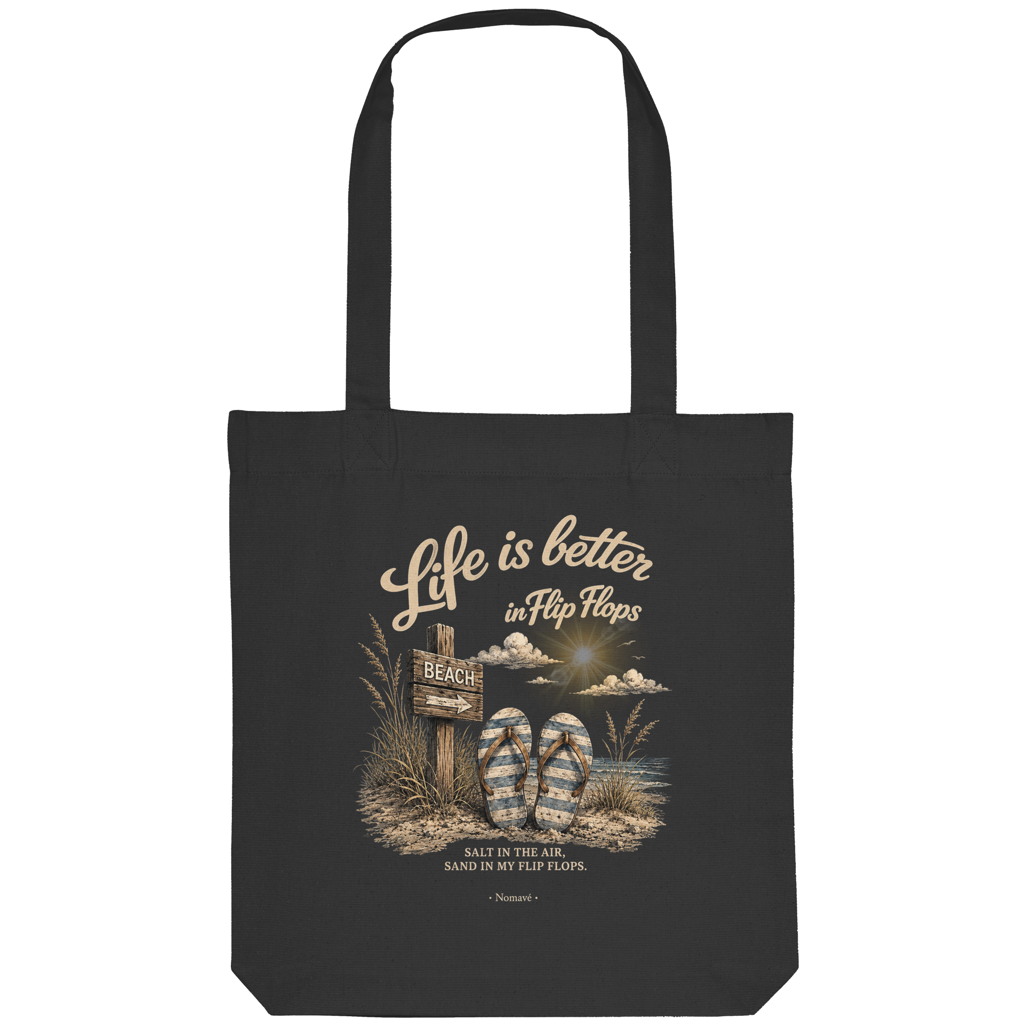 Life-is-better-in-Flip-Flops-Dark-Edition - Organic Tote-Bag