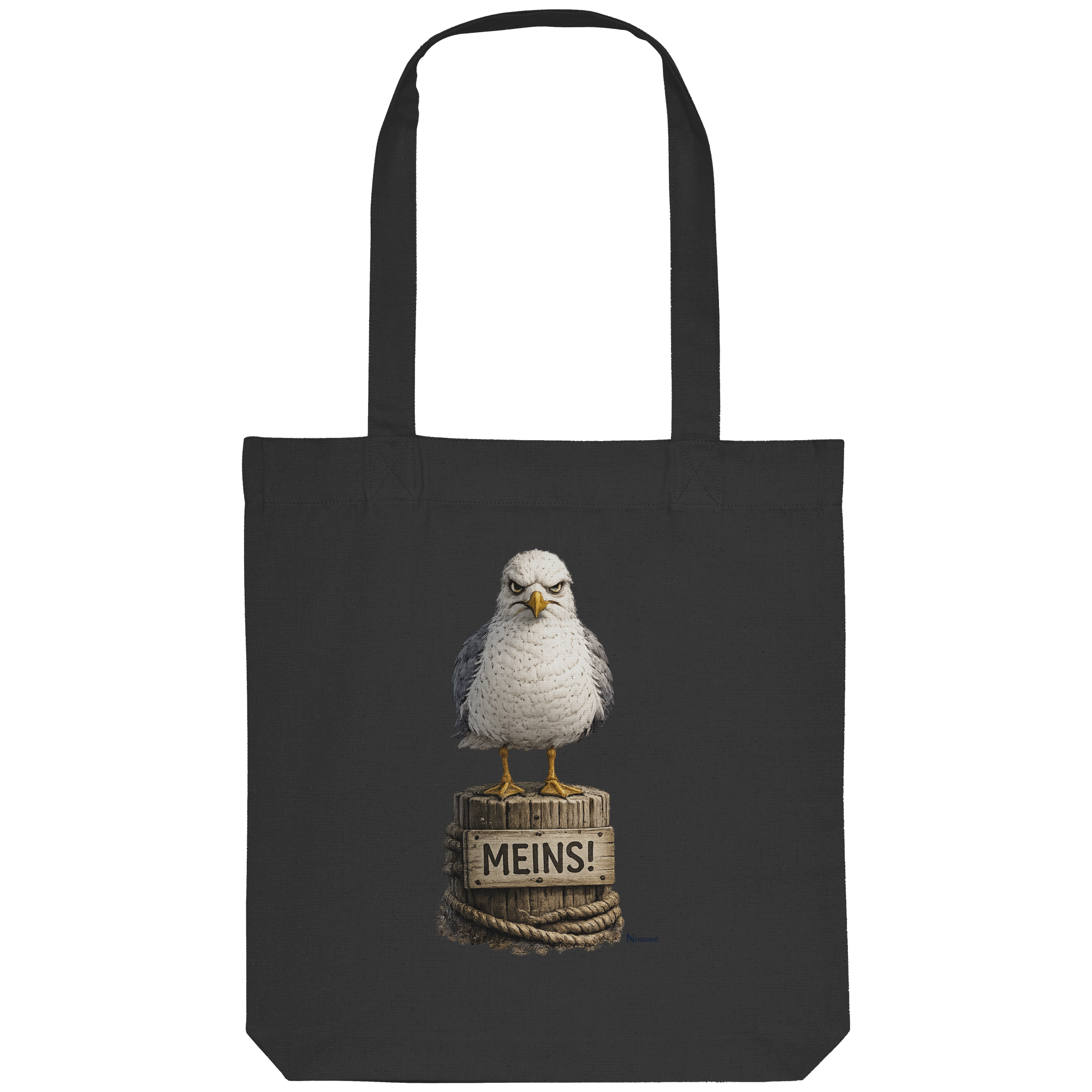 Möwe mit Meinung – MEINS! | - Organic Tote-Bag