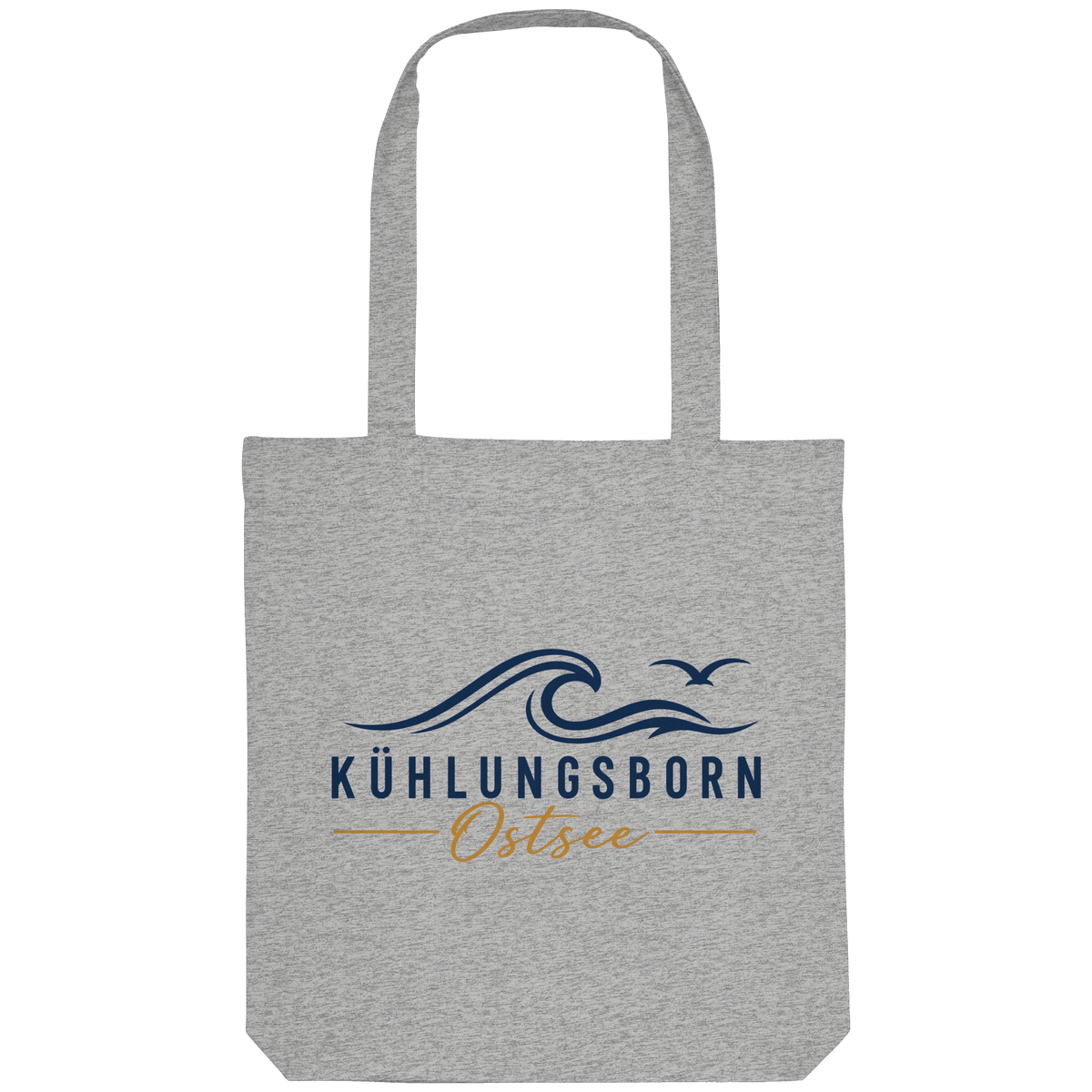 Kühlungsborn Baltic Waves Canvas-Tote-Bag Light Edition in Heather Grey – originales Shirtigo-Produktmockup