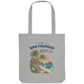 Koh Phangan Good Vibes Only – Bio Einkaufstasche – Original-Mockup organic tote bag heather grey mit Motivdruck