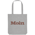 Tote-Bag Heather Grey, bedruckte Seite mit Moin Leo Blush Pink und langen Henkeln.