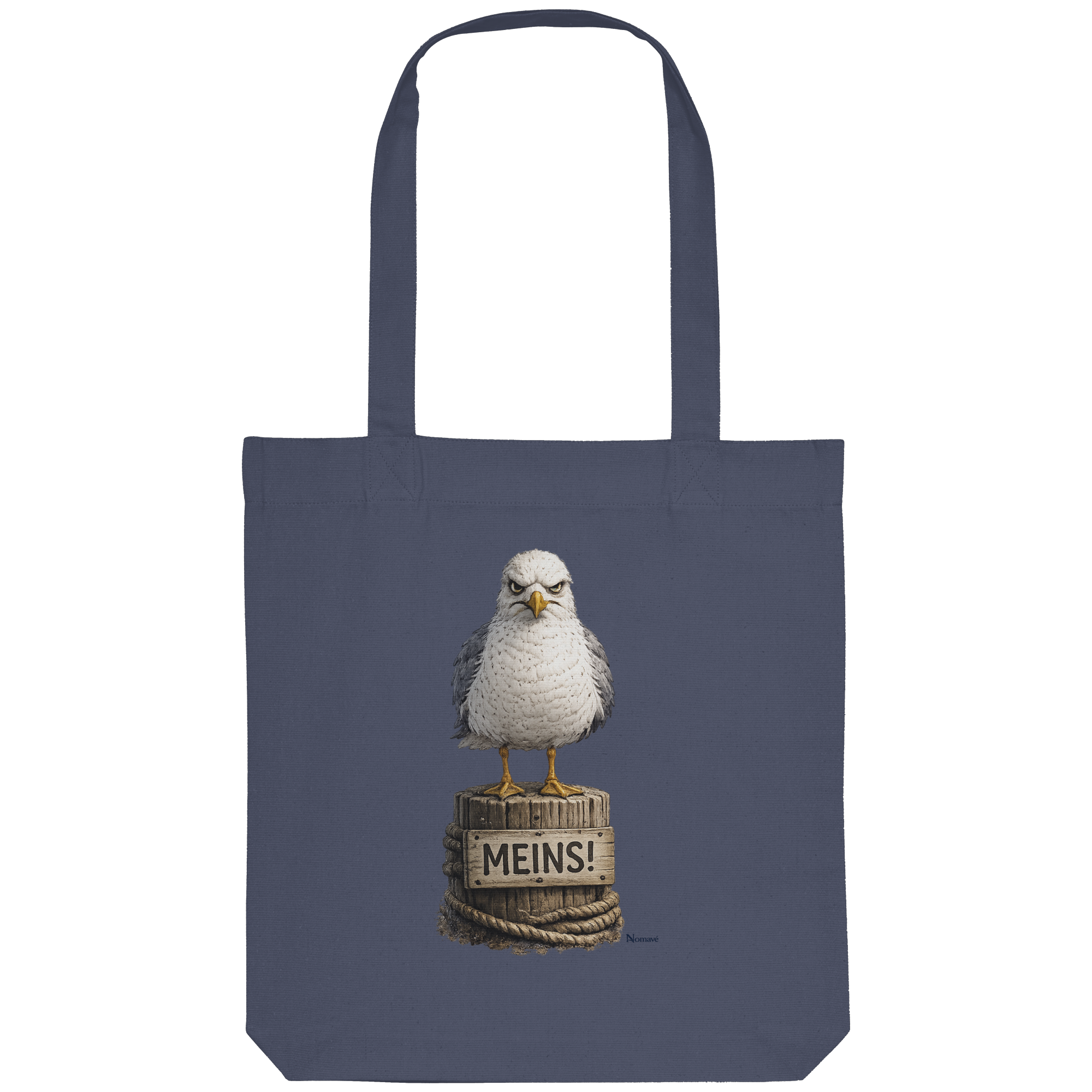 Möwe mit Meinung – MEINS! | - Organic Tote-Bag