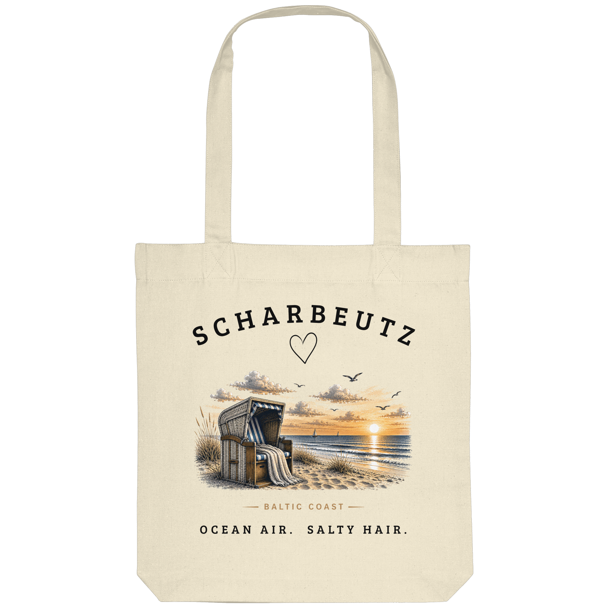 Scharbeutz Ostsee Stofftasche – Strandkorb Sonnenuntergang