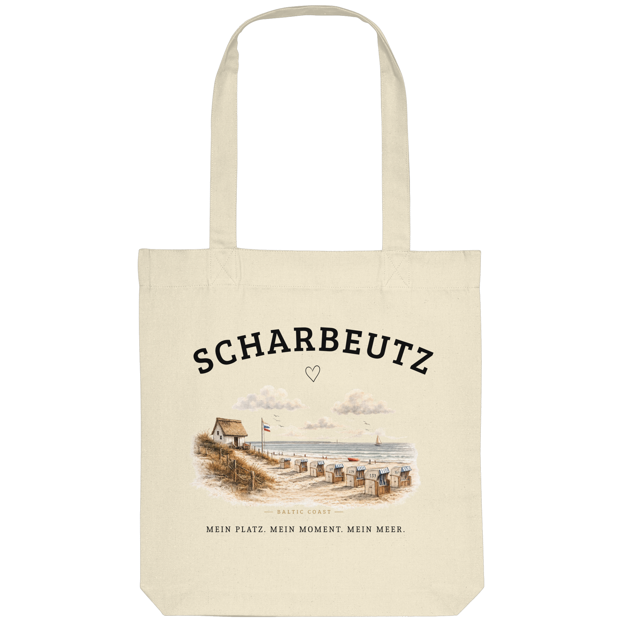 Scharbeutz Ostsee Stofftasche – Strandhaus am Meer – Einkaufstasche