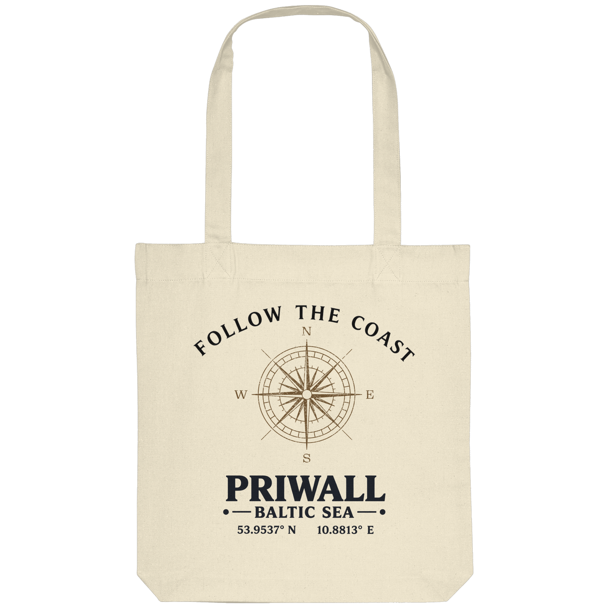 Follow the Coast – Priwall Kompass - Organic Tote-Bag