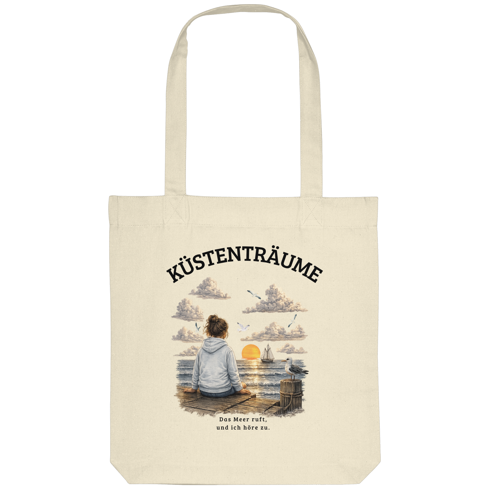 Küstenträume Einkaufstasche mit Küstenmotiv