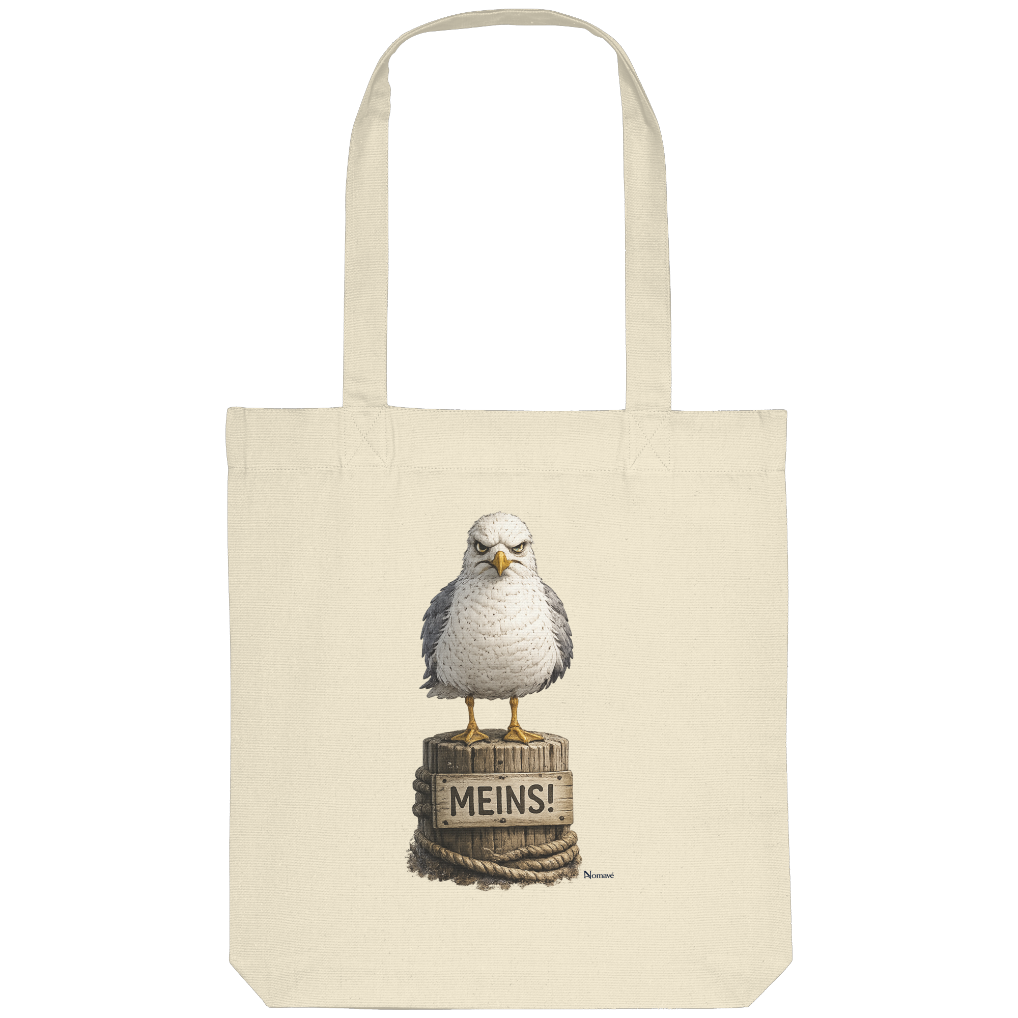 Möwe mit Meinung – MEINS! | - Organic Tote-Bag