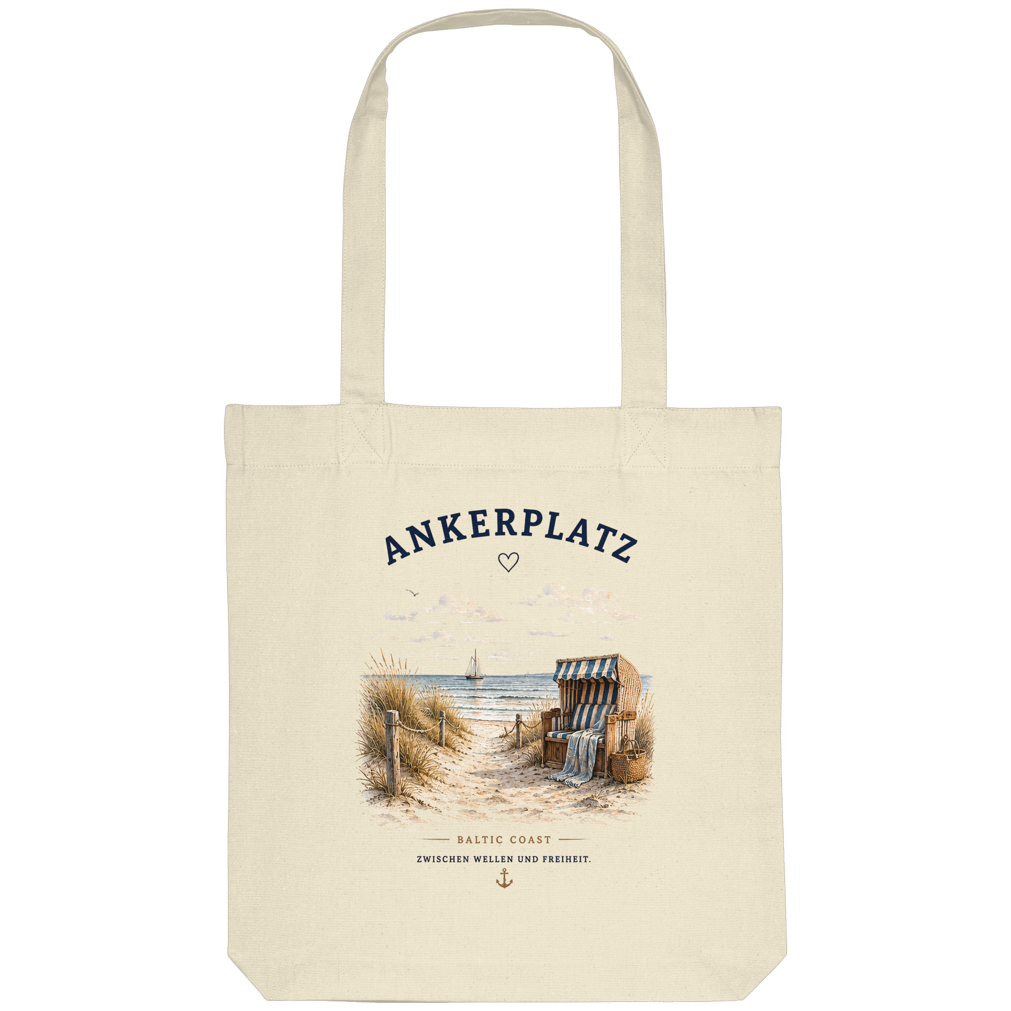 Ankerplatz Stofftasche – Küstengefühl – Organic Tote Bag